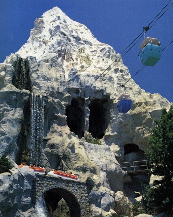 Disneyland Park vintage 1960's era The Skyway and Matterhorn tower 8x10 photo
