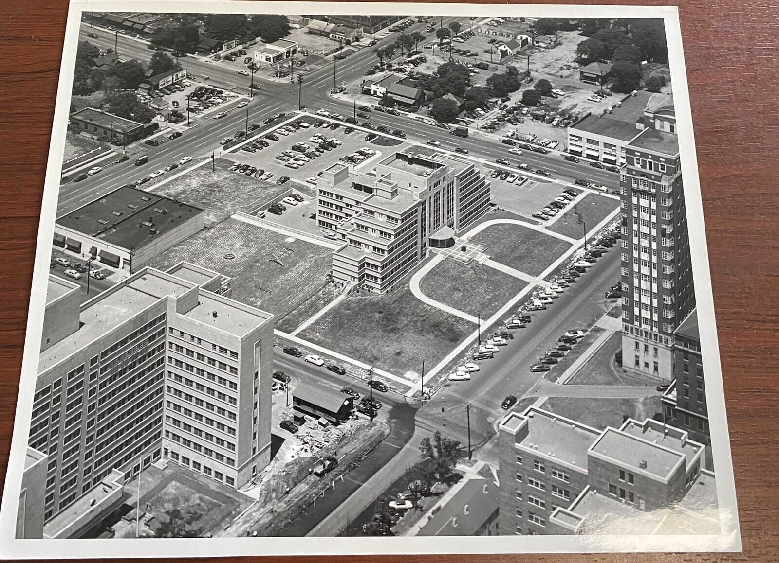 Vintage Jefferson-Hillman Hospital Photo 1951 Parking Lot Birmingham Alabama