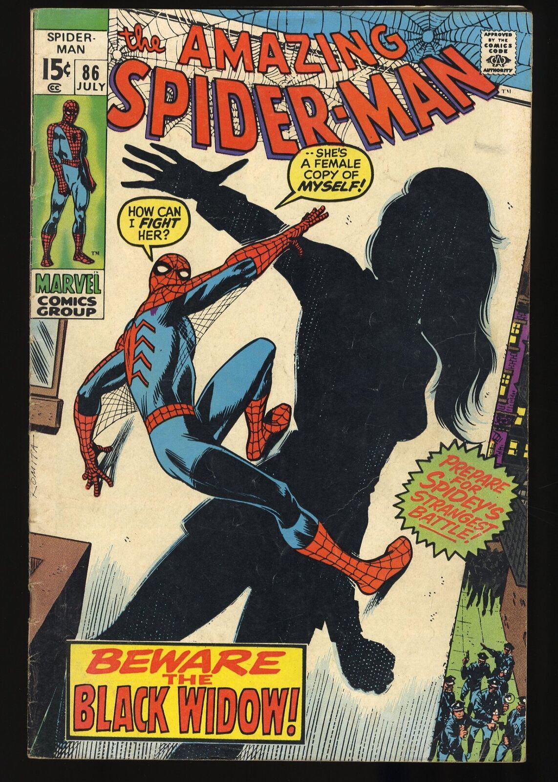 Amazing Spider-Man #86 VG 4.0 Origin of Black Widow Romita Cover Marvel 1970