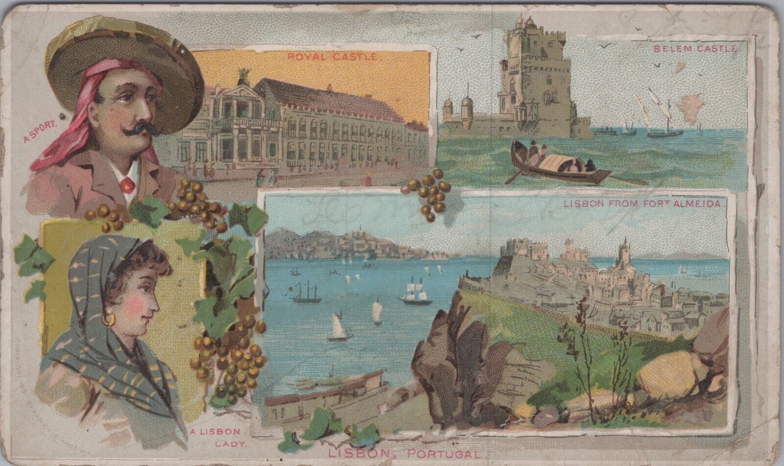 Arbuckle Coffee Victorian Trade Card c1890s~#22 Lisbon Portugal 6853ad