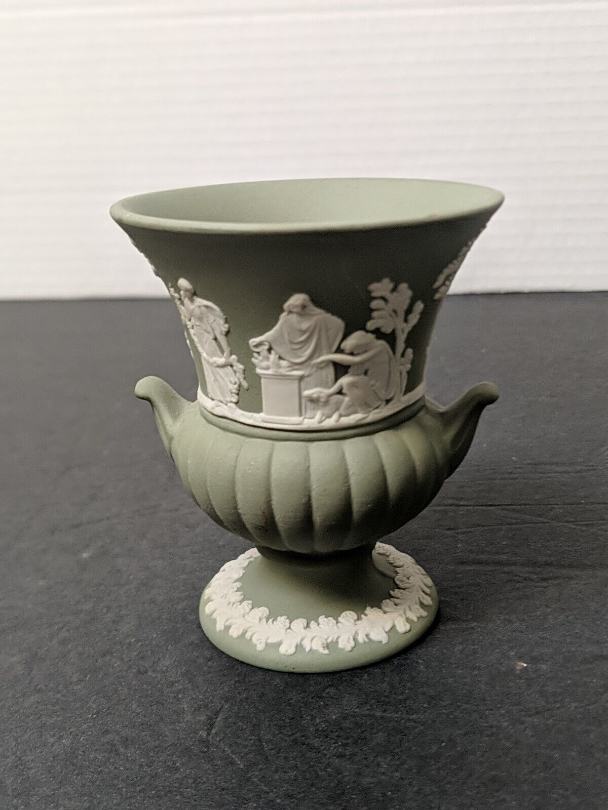 Wedgwood Jasperware  Urn Vase - Miniature - Creamer - Sage Green