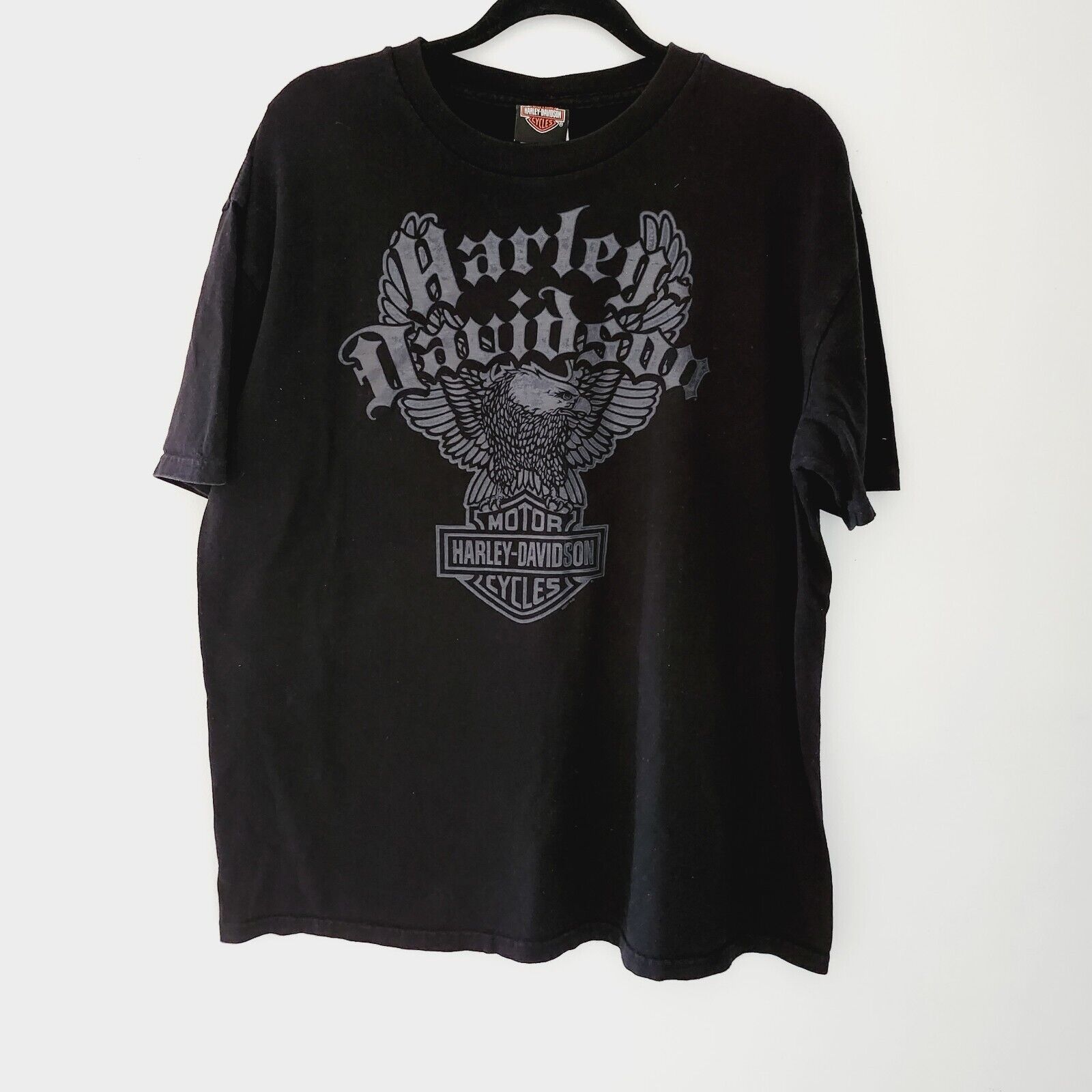 Harley Davidson Lake Shore Libertyville Illinois Men Black T-shirt Size XL