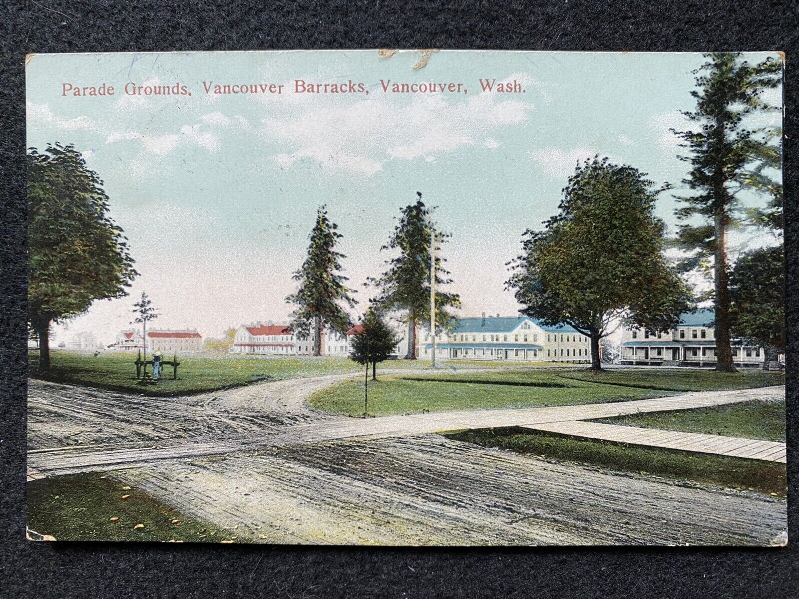 Vancouver Washington WA 1909 Fort Parade Grounds Antique Postcard Photo