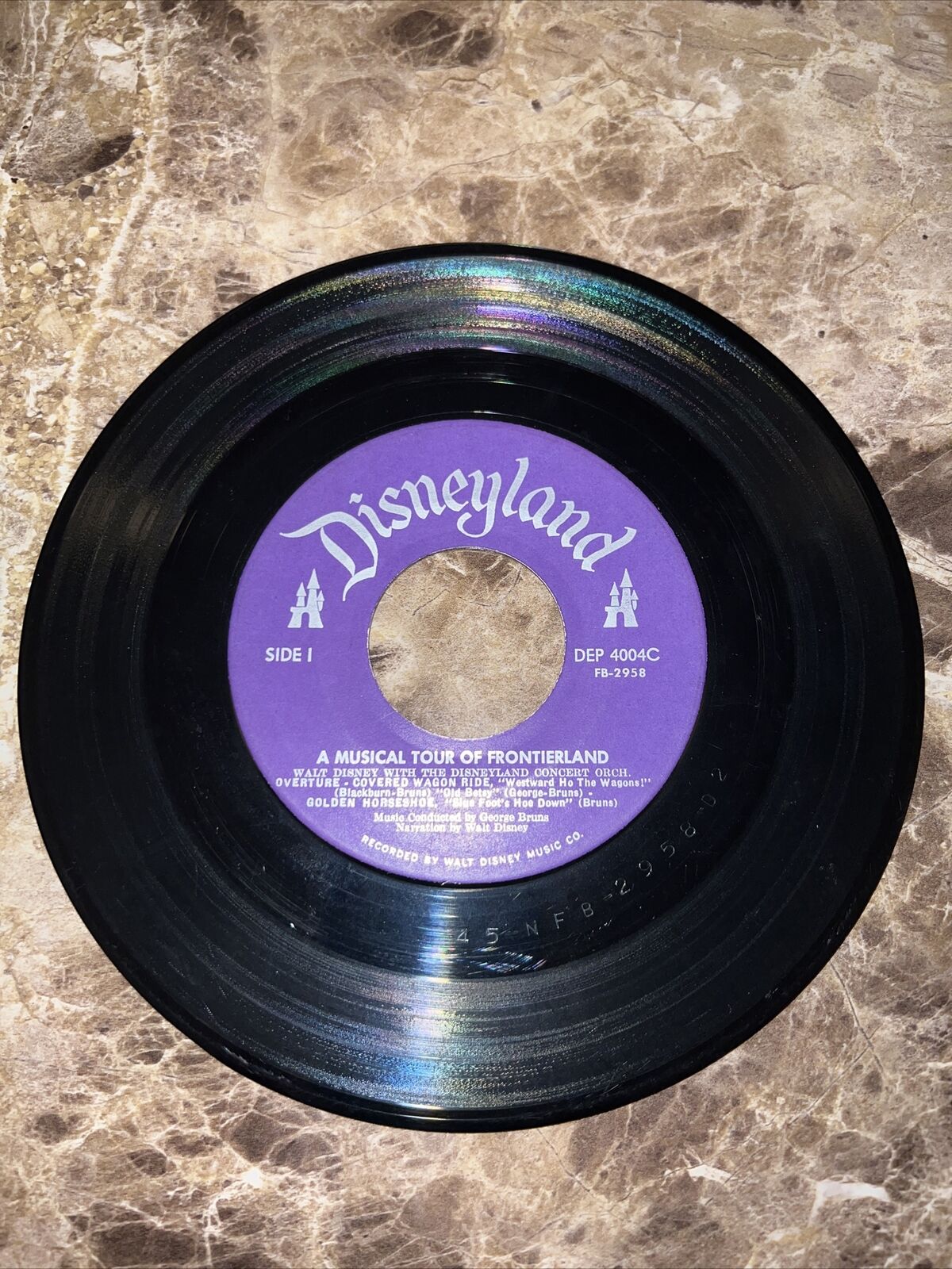 Disneyland Records: A Musical Tour Of Frontierland DEP4004C, RARE 1956 45rpm