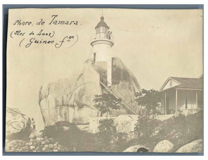 French Guinea, Laos Islands, Tamara Lighthouse Vintage Silver Print.  Strip
