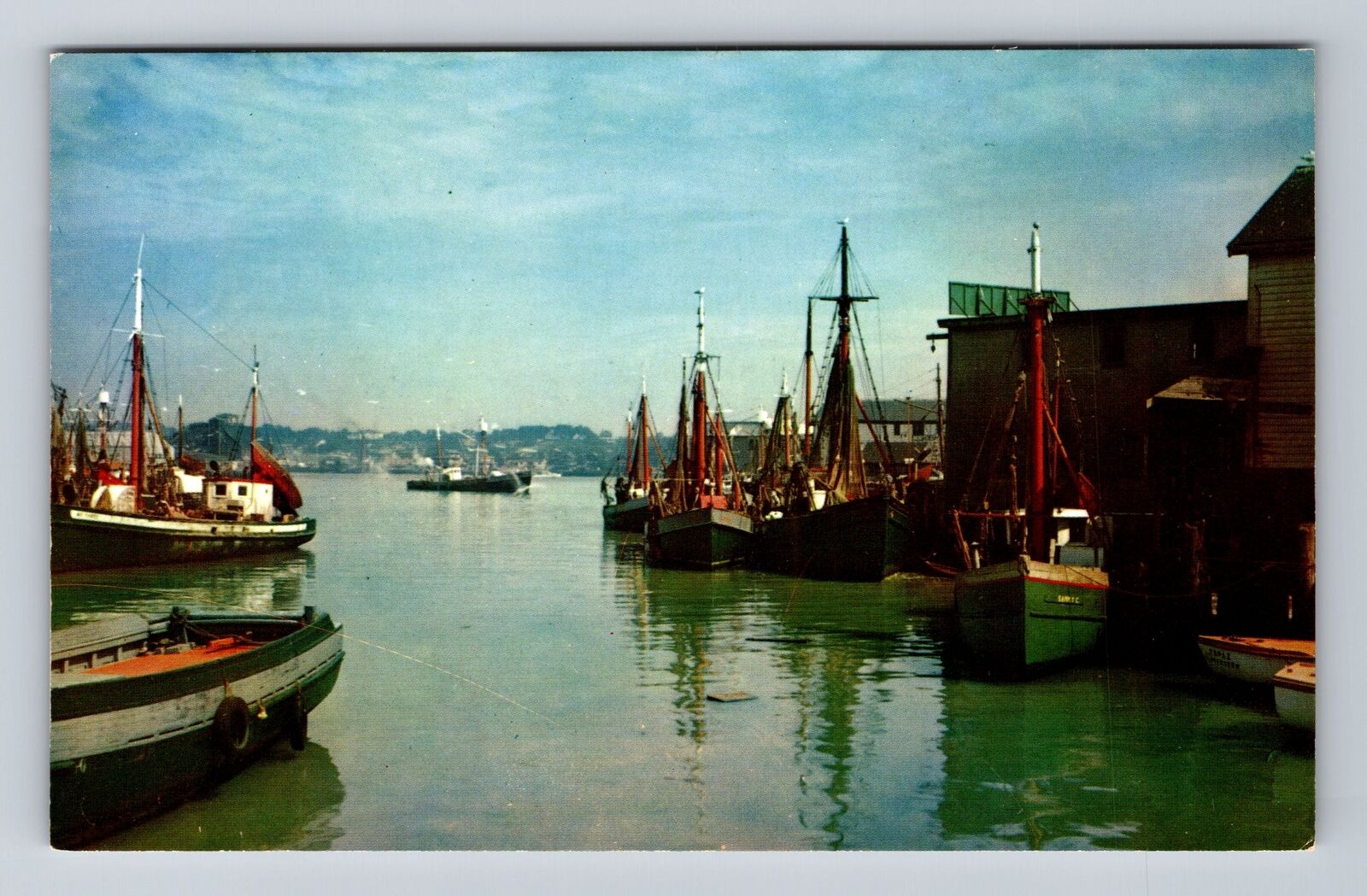 Cape Ann MA-Massachusetts, Gloucester Harbor, Fishing Fleet Vintage Postcard