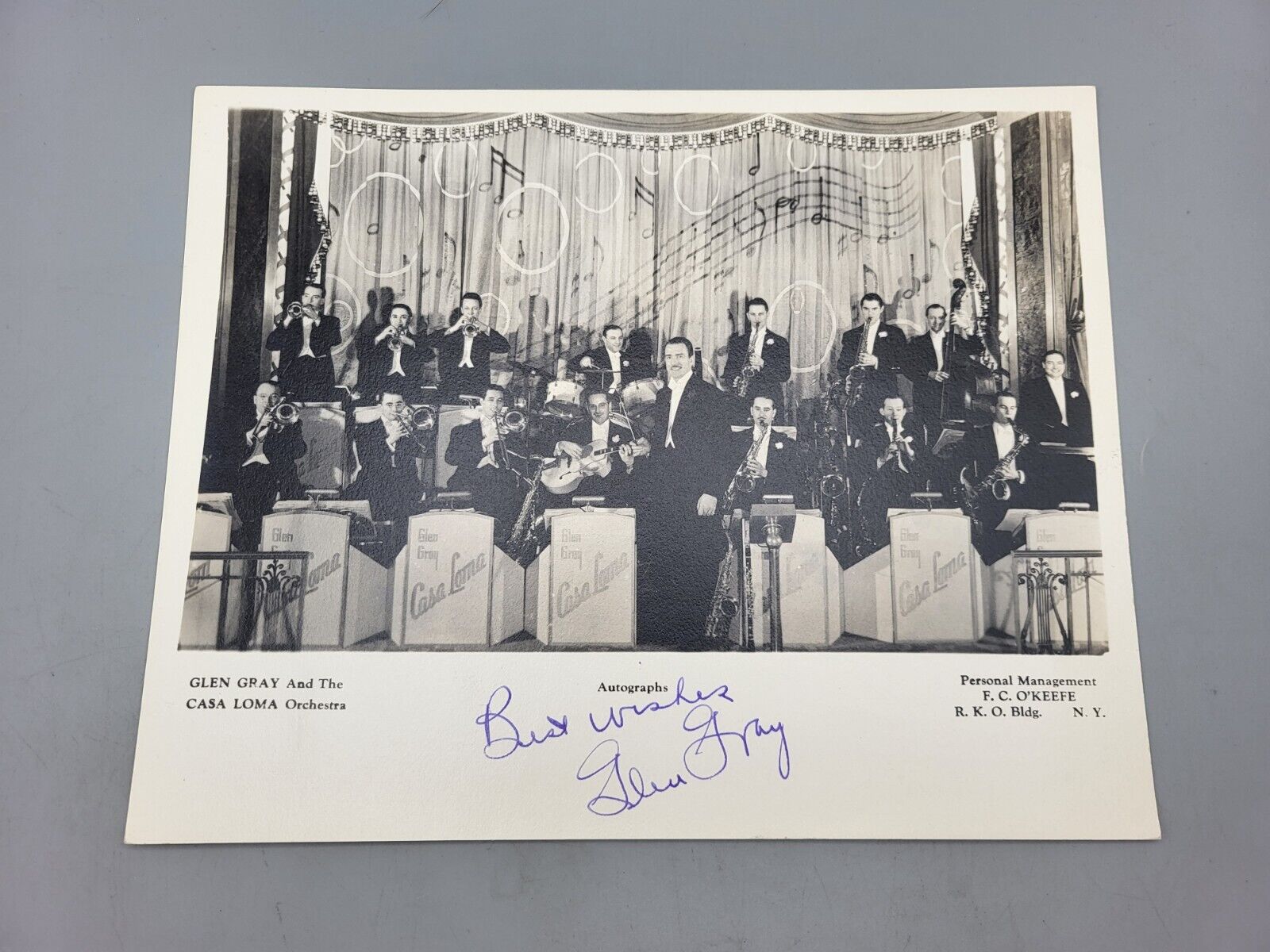 Glen Gray Casa Loma Orchestra Greeting To Maurice Autographed 8\