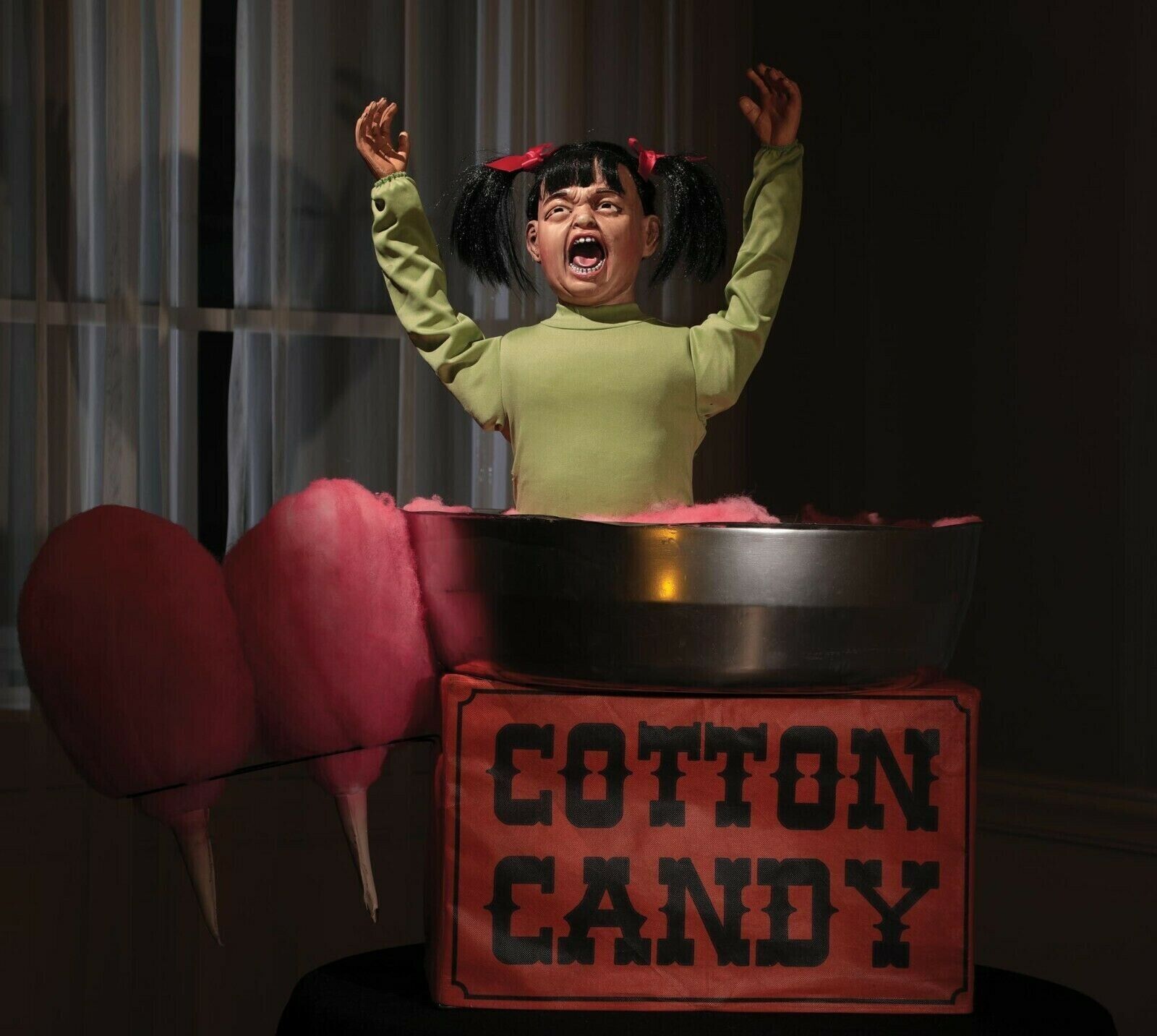 Halloween Animated COTTON CANDICE Crying Carnival Haunted House Decoration Prop