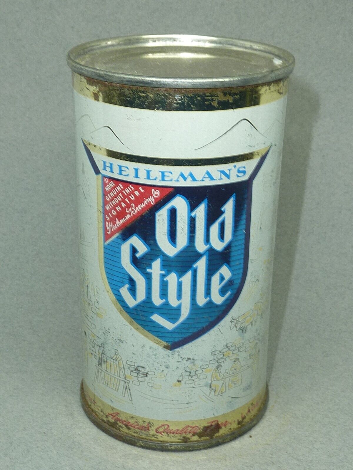 Empty Bottom Opened 12oz Old Style Lager Flat Top