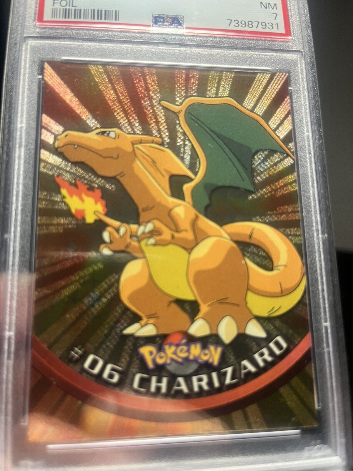 ￼ Vintage  1999 Topps ￼ Charizard ￼ Rare  #6￼ Holographic