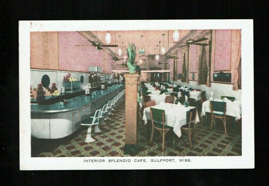 Gulfport,MS Mississippi, Interior Splendid Cafe, date stamped 1947