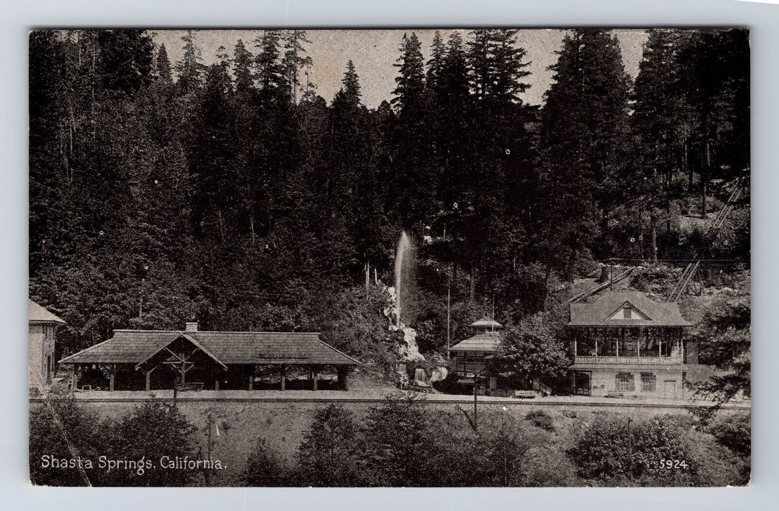 Shasta Springs CA-California, Scenic View Of Town Area, Vintage Postcard