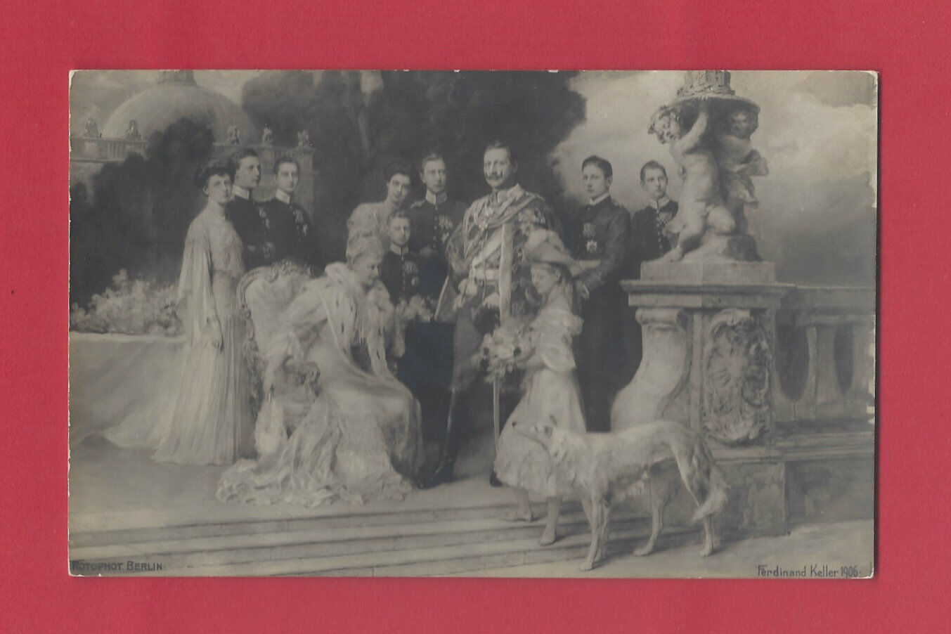 FERDINAND KELLER 1906 GERMAN MILITARY ROYAL FAMILY RPPC VINTAGE OLD ART POSTCARD
