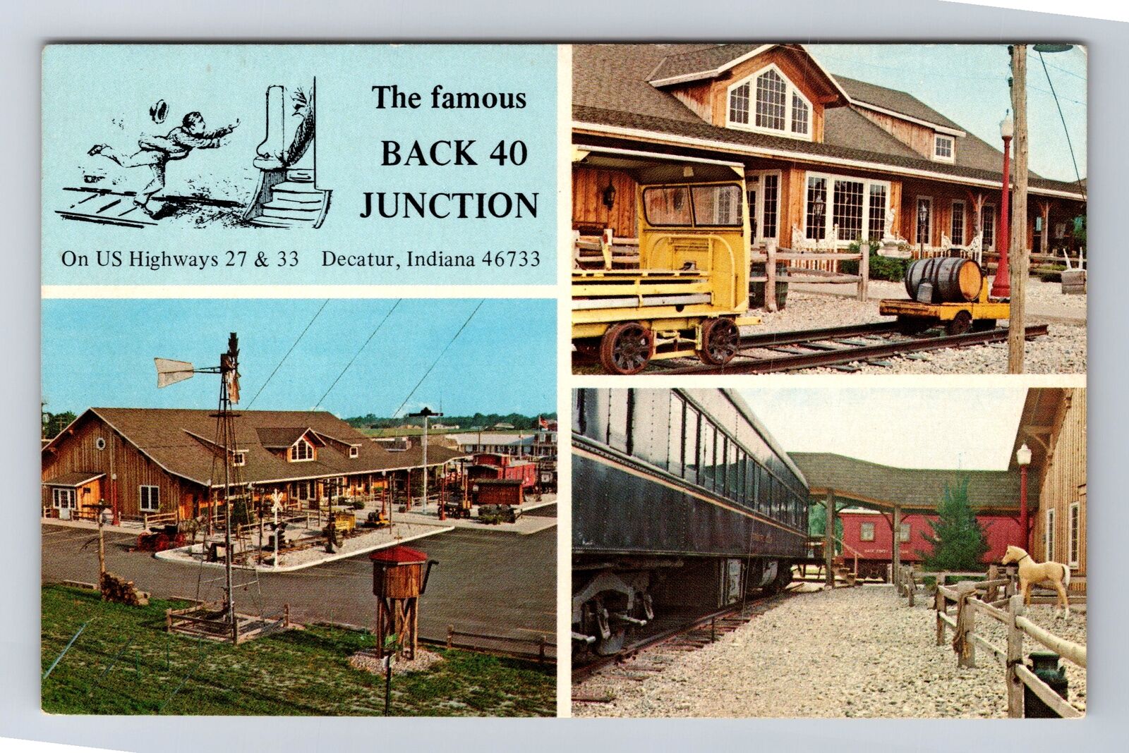 Decatur IN-Indiana, Back 40 Junction, Antique, Vintage Postcard