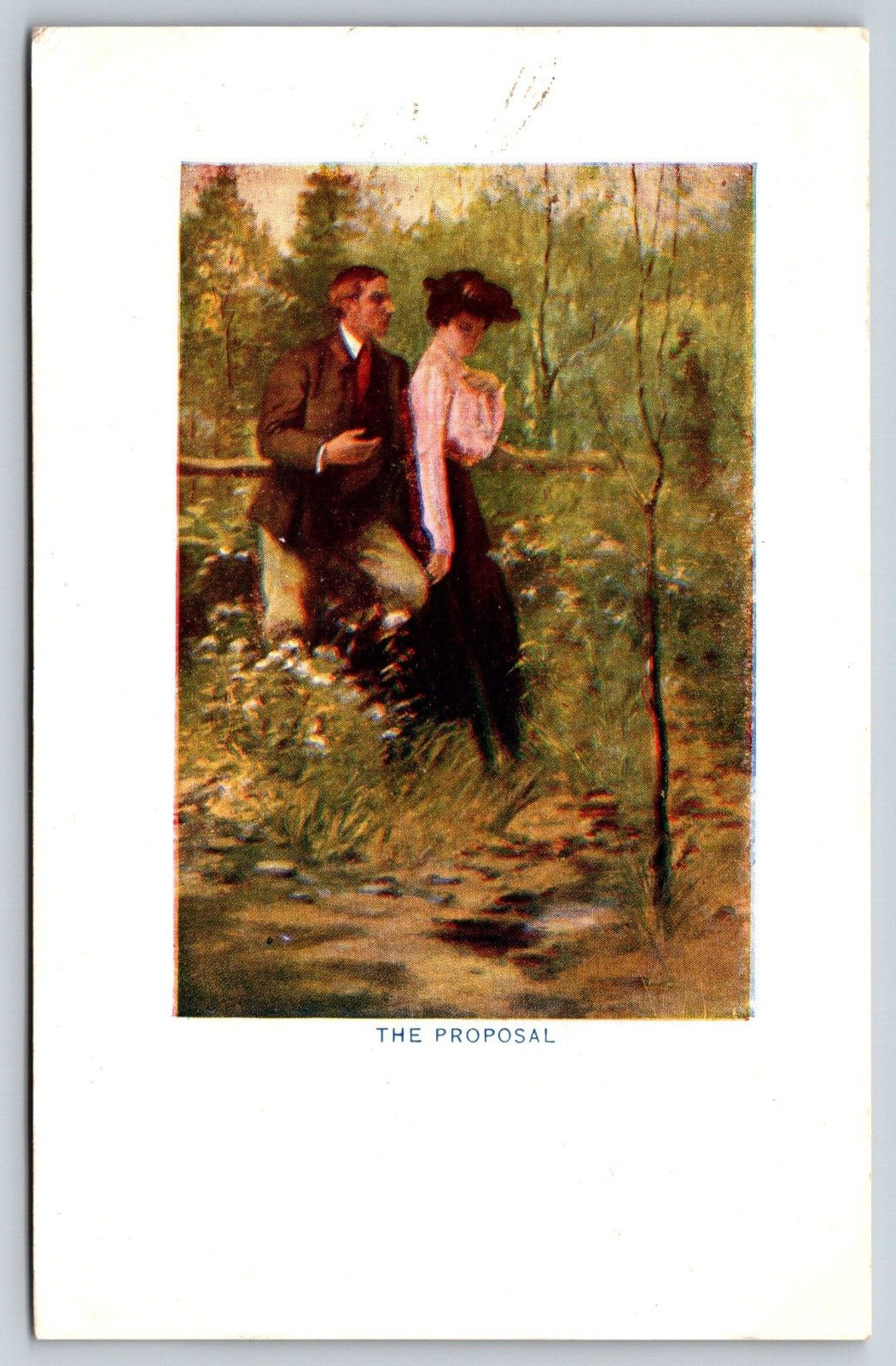 The Proposal Painting Vintage Postcard