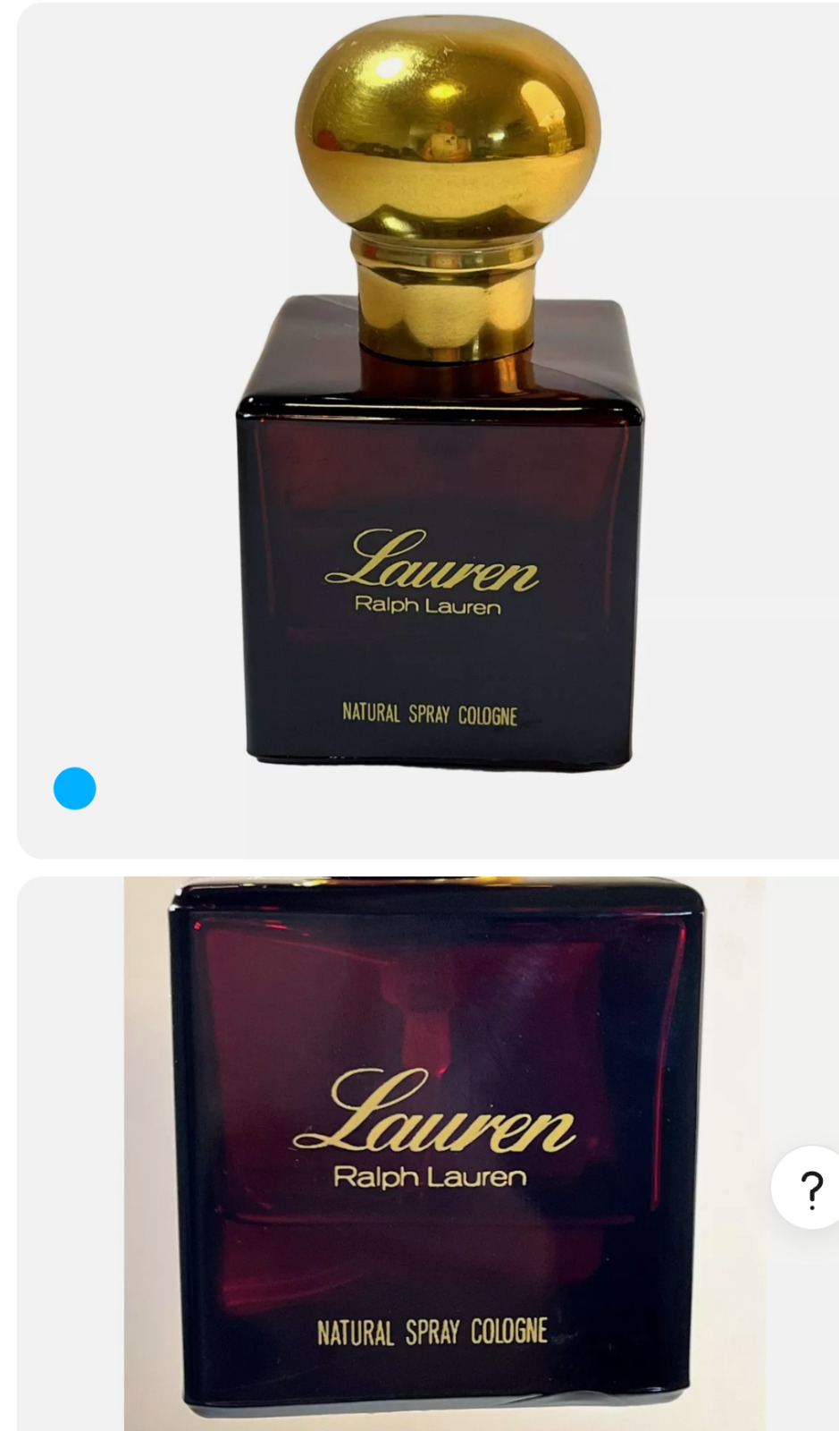 Ralph Lauren Vintage 80’s Empty 4OZ. Burgundy Glass Cube Perfume Cologne Bottle