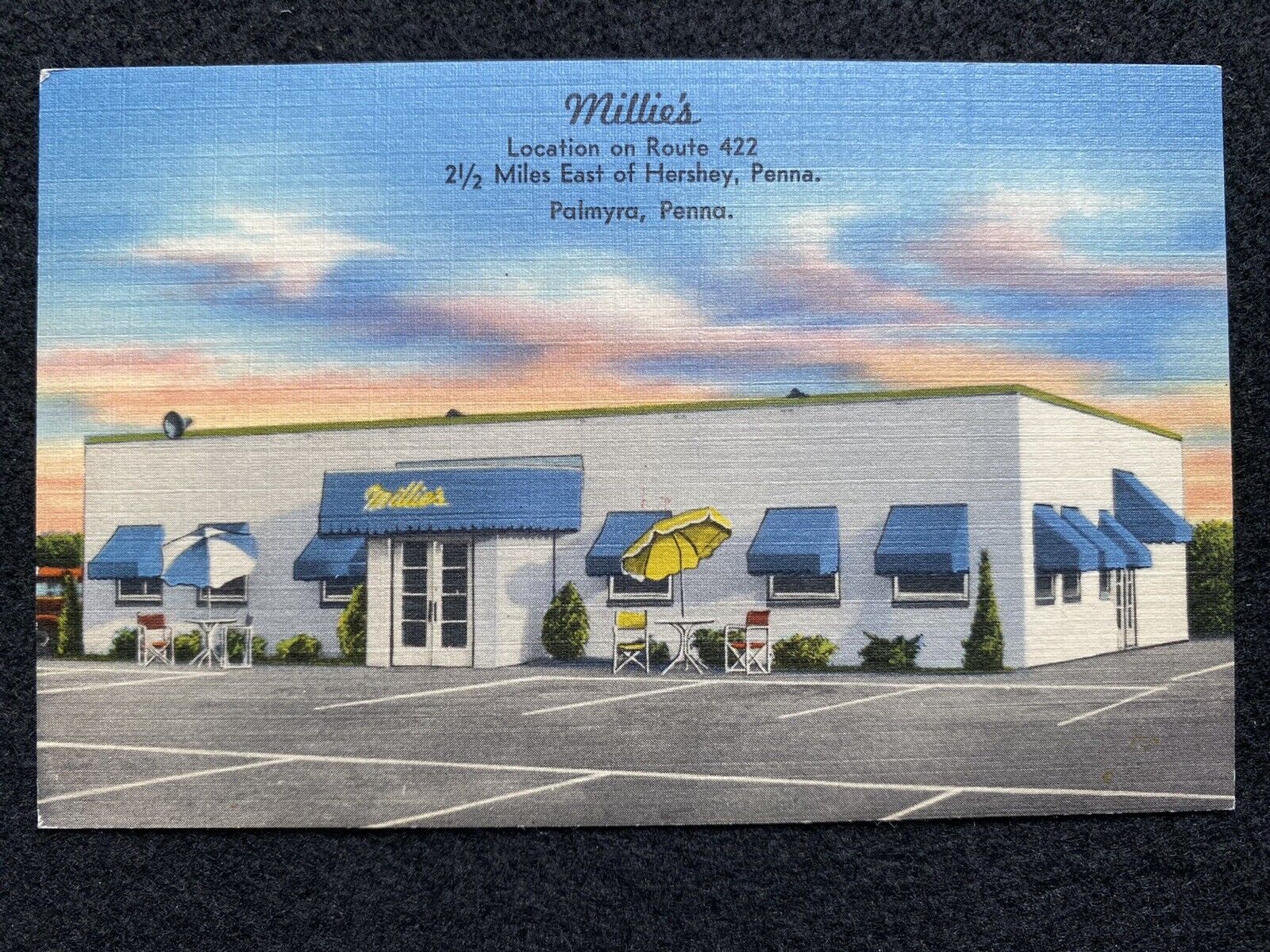 Antique Palmyra Pennsylvania PA Millie’s Restaurant Photo Postcard