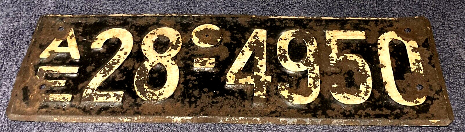 1940s Germany Postwar license plate AMERICAN ZONE Bremen AE 28-4950 German WW2