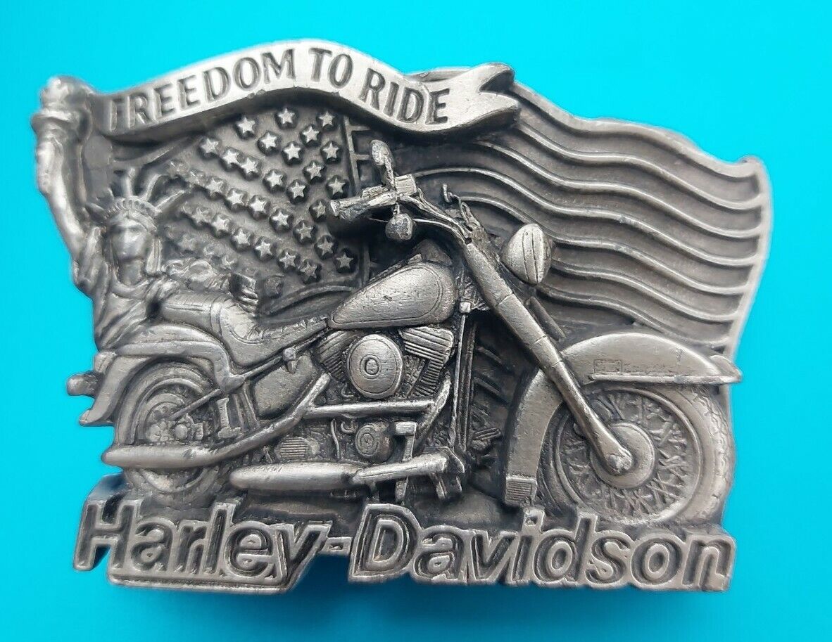Harley Davidson Belt Buckle 1991 Baron “Freedom To Ride” Made In U.S.A. New