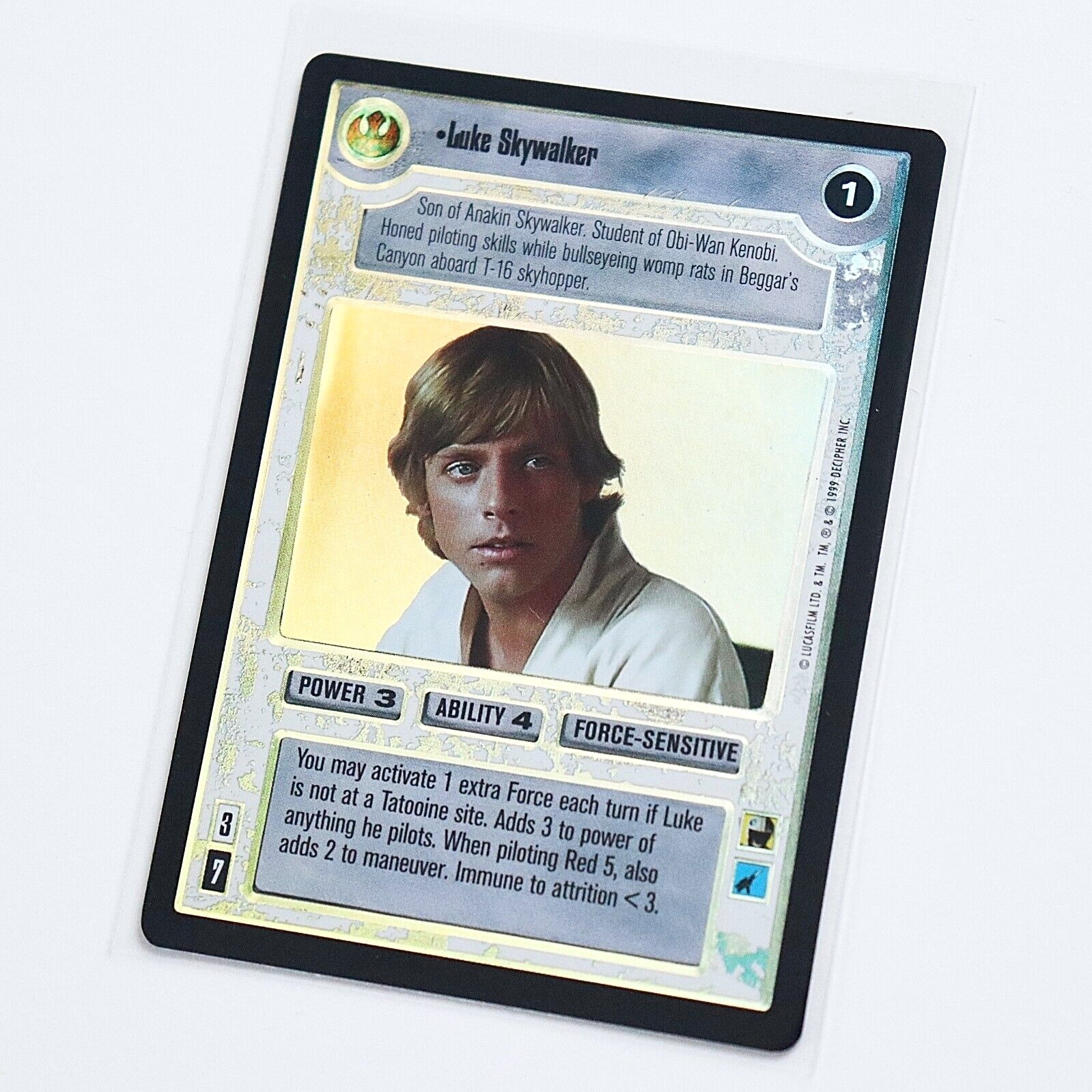 Star Wars CCG Reflections Foil Card LUKE SKYWALKER *ULTRA RARE* (1999) Decipher