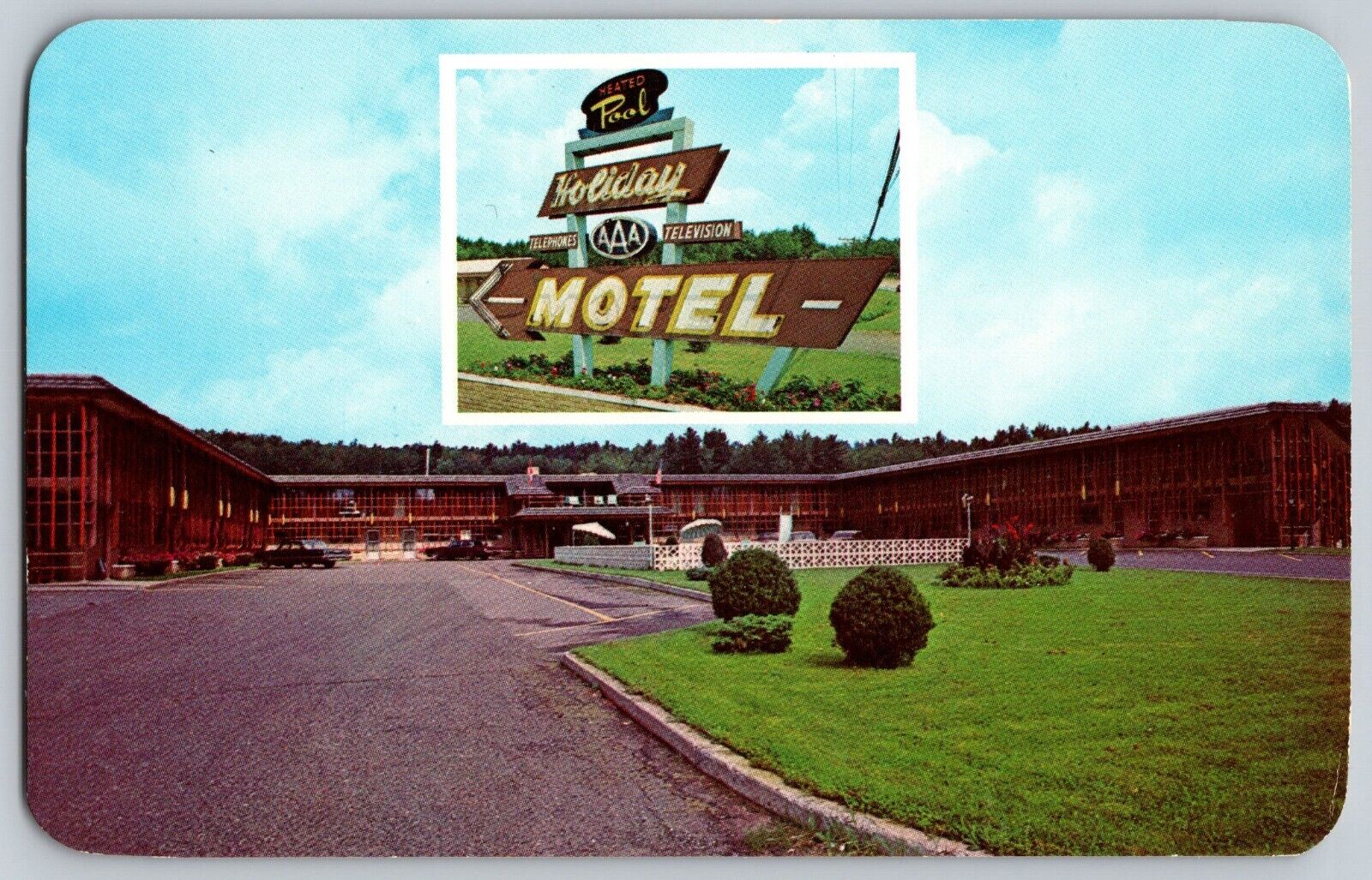 Postcard The Holiday Motel Iron Mountain Michigan B13