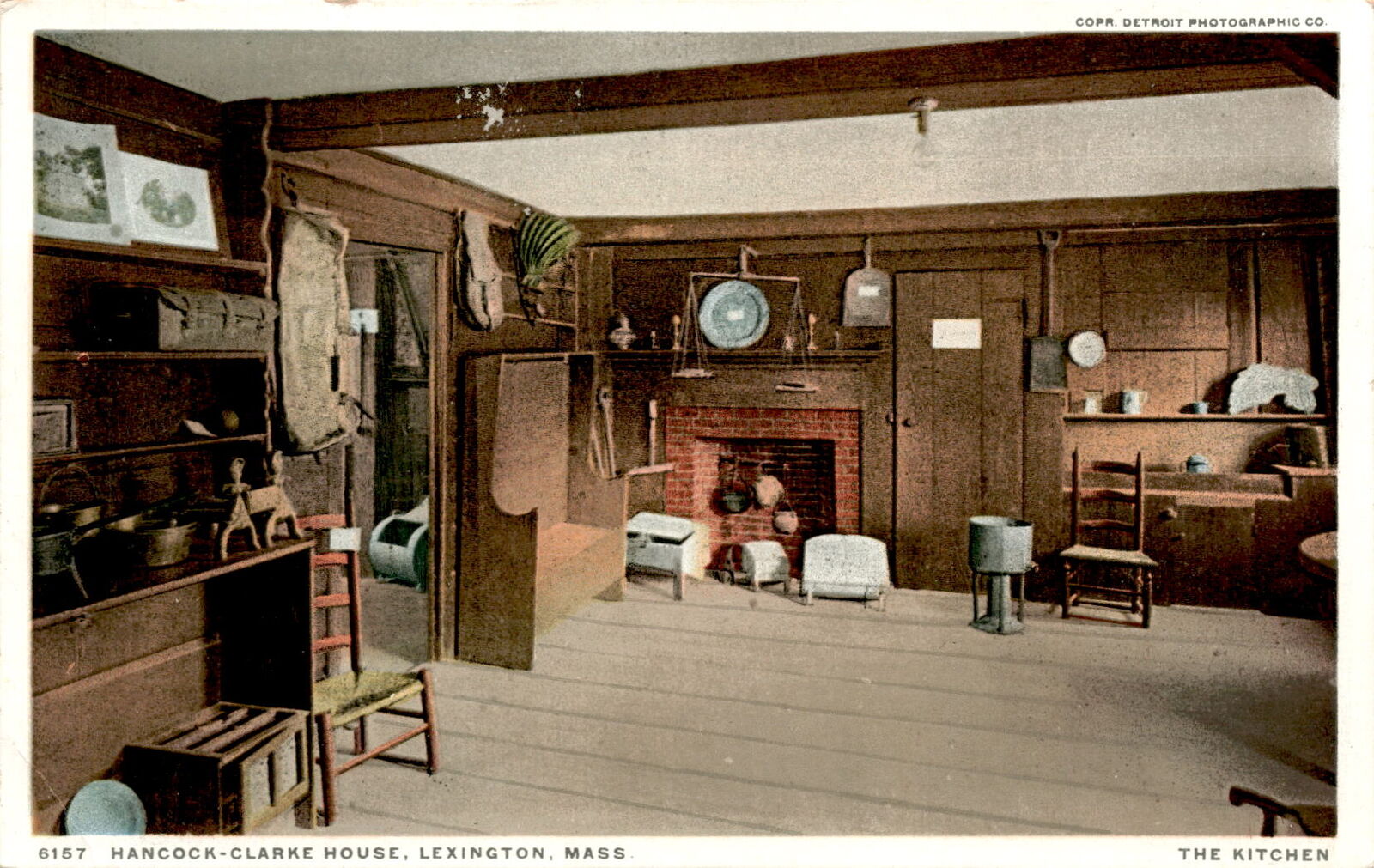 Hancock-Clarke House, Lexington, Massachusetts, Phostint photograph, Postcard