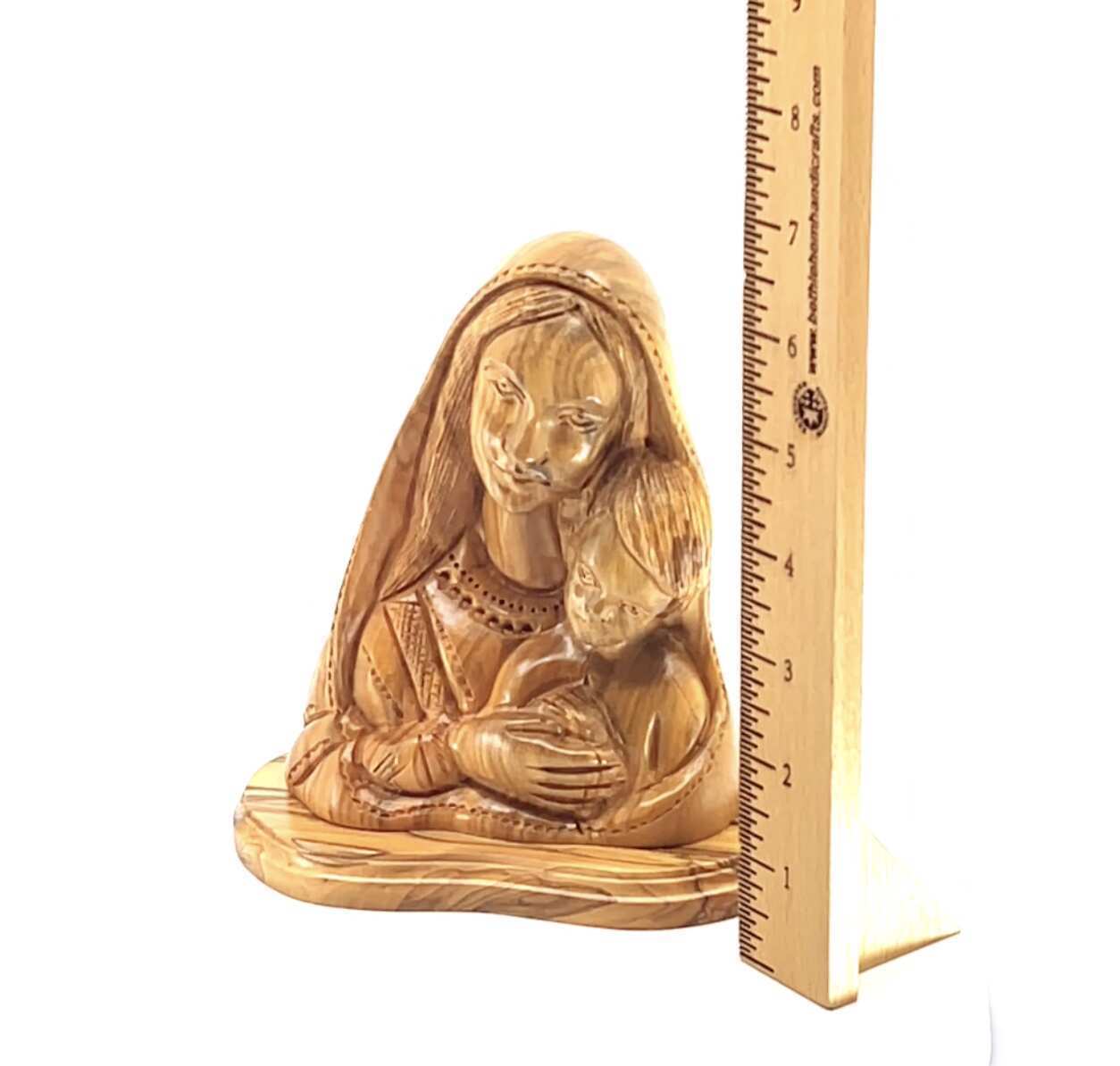 Virgin Mary with Holy Child Bust Carving, 6.5\