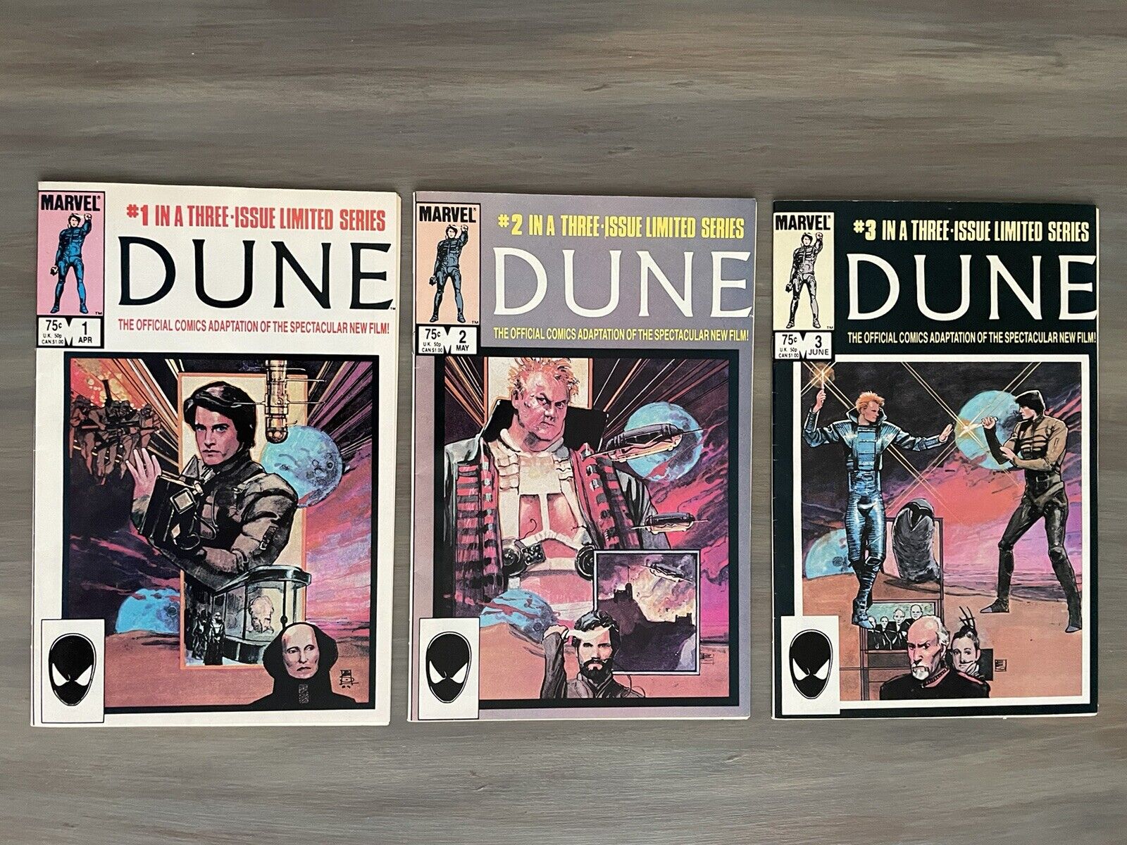 Dune #1-3 (Marvel Comics 1985) Movie Adaptation complete set - Bill Sienkiewicz