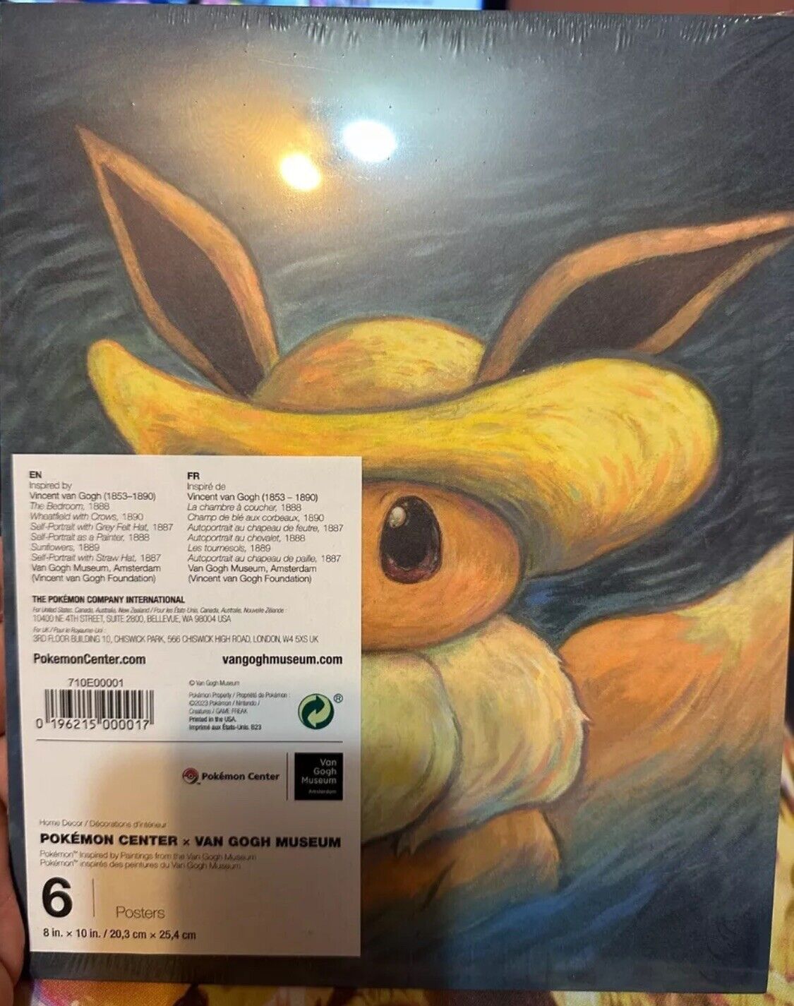 Pokémon Center Inspired By Paintings From The Van Gogh Museum Set Of 6 Posters