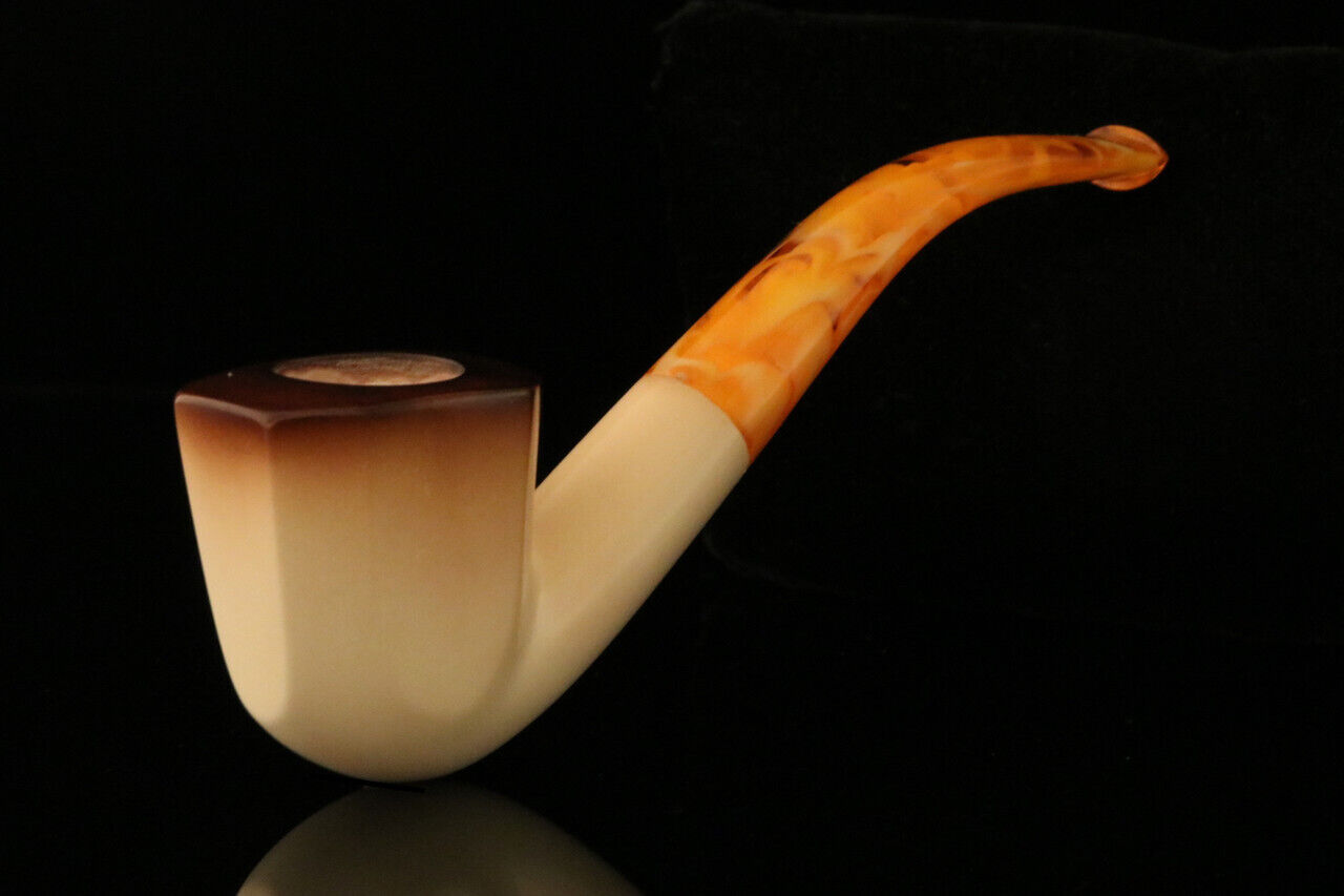 srv - Deluxe Panel Block Meerschaum Pipe with fitted case M2130