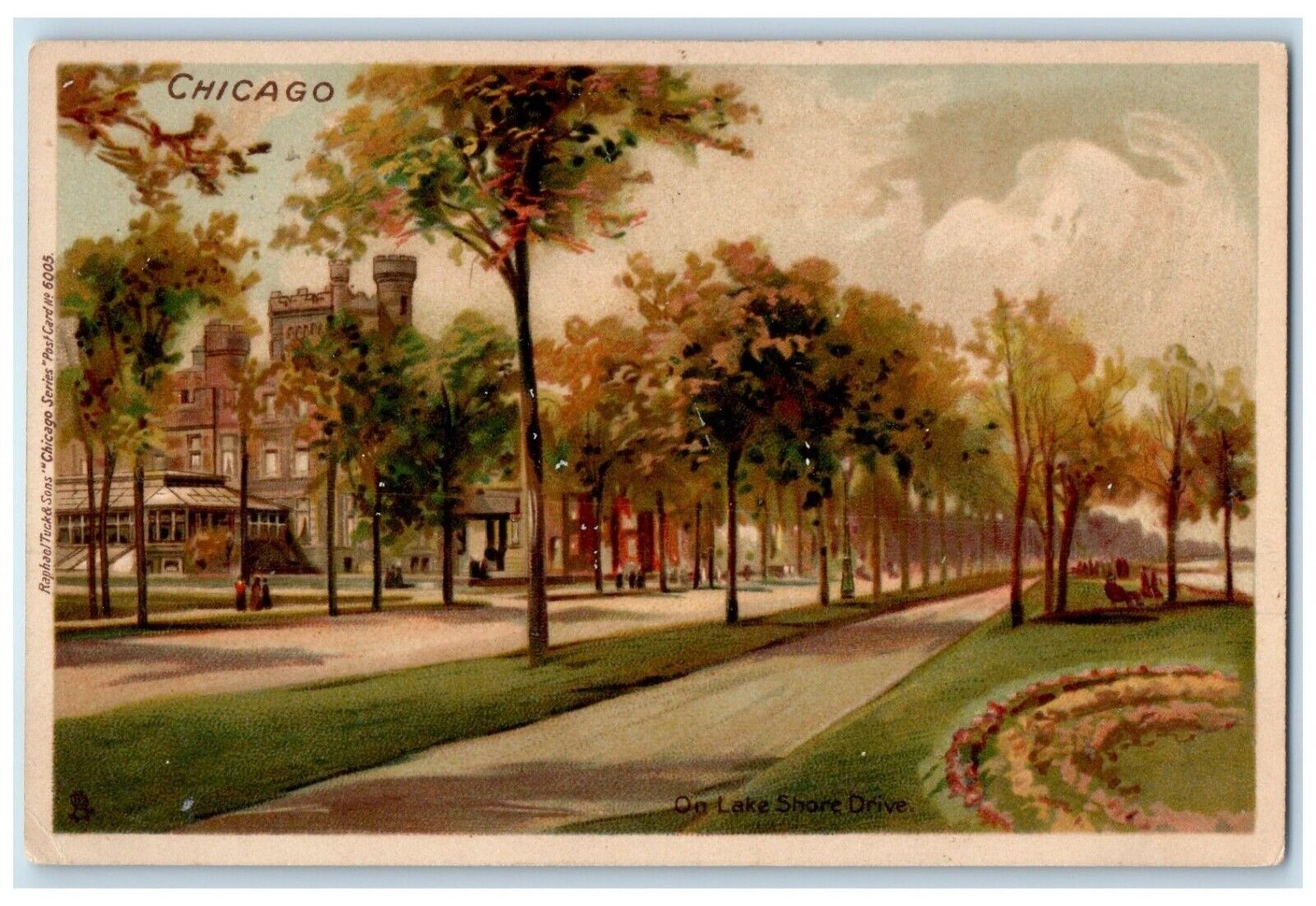 c1900\'s Ou Lake Shore Drive Chicago Illinois IL Tuck\'s Unposted Antique Postcard