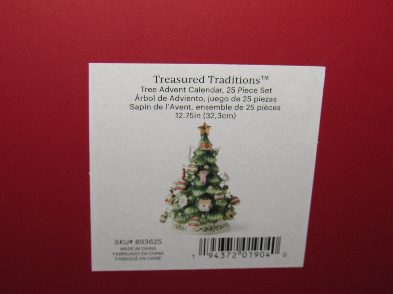 Lenox Treasured Traditions Tree Advent Calendar 25 Piece Set #893625 - NIB