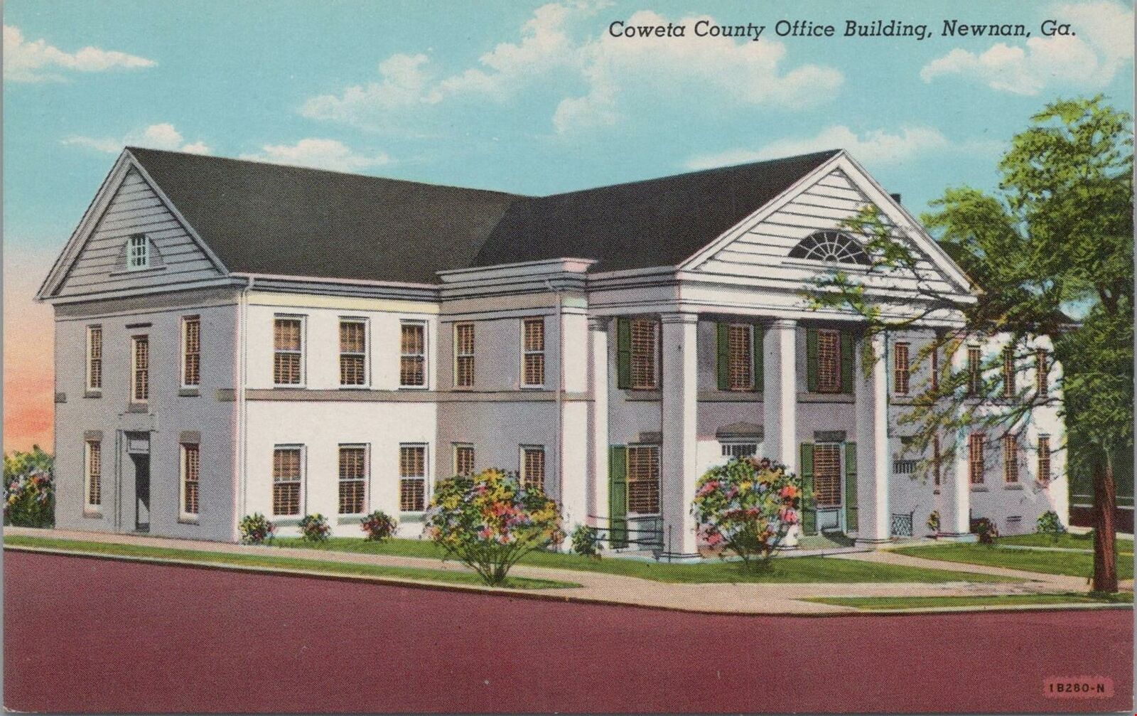 Postcard Coweta County Office Bldg Newnan GA Georgia 