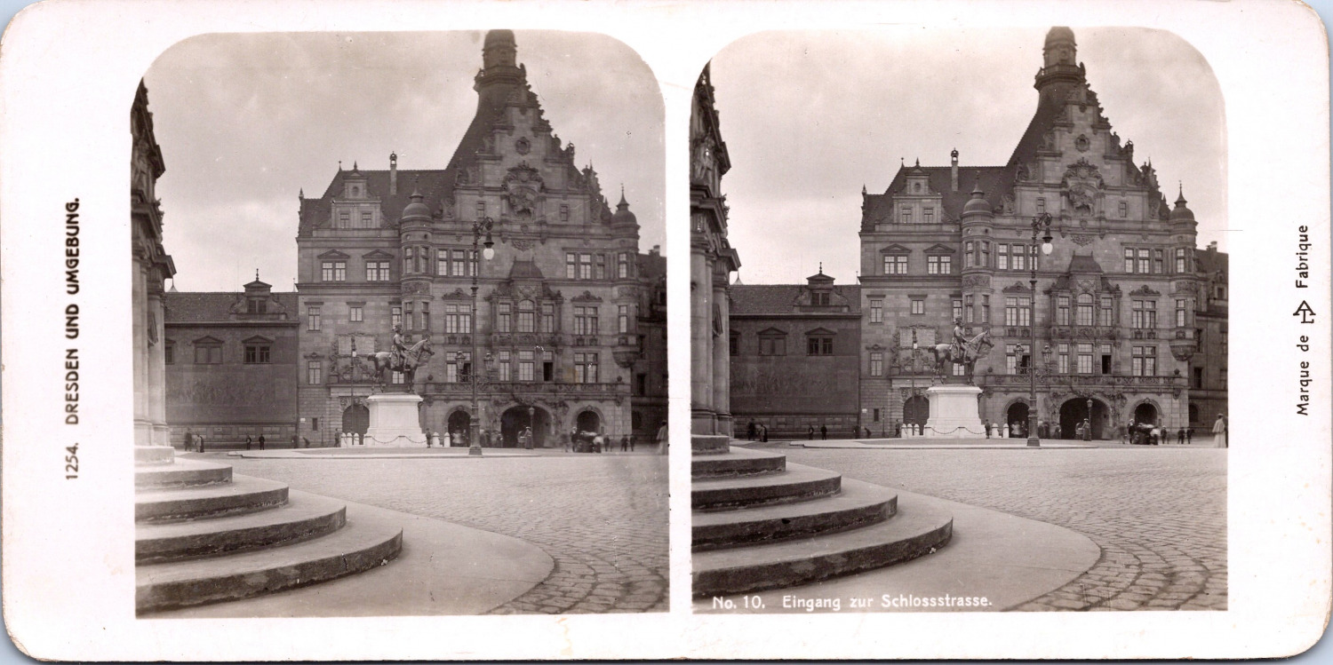 Germany, Dresden, Georgentor, Vintage Print, ca.1900, Stereo Print Vintage, l