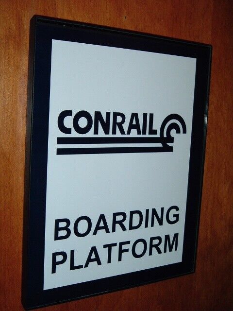 Conrail Railroad Train Station Boarding Platform Man Cave Advertising Sign