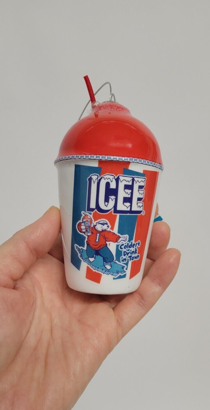 CHERRY ICEE Coldest Drink In Town  Decoupage Christmas Ornament Faux Food NEW