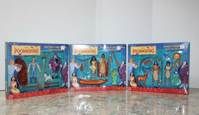 NOS Mattel Arcotoys Disney\'s Pocahontas Action Figures Gift Set #66510 Lot