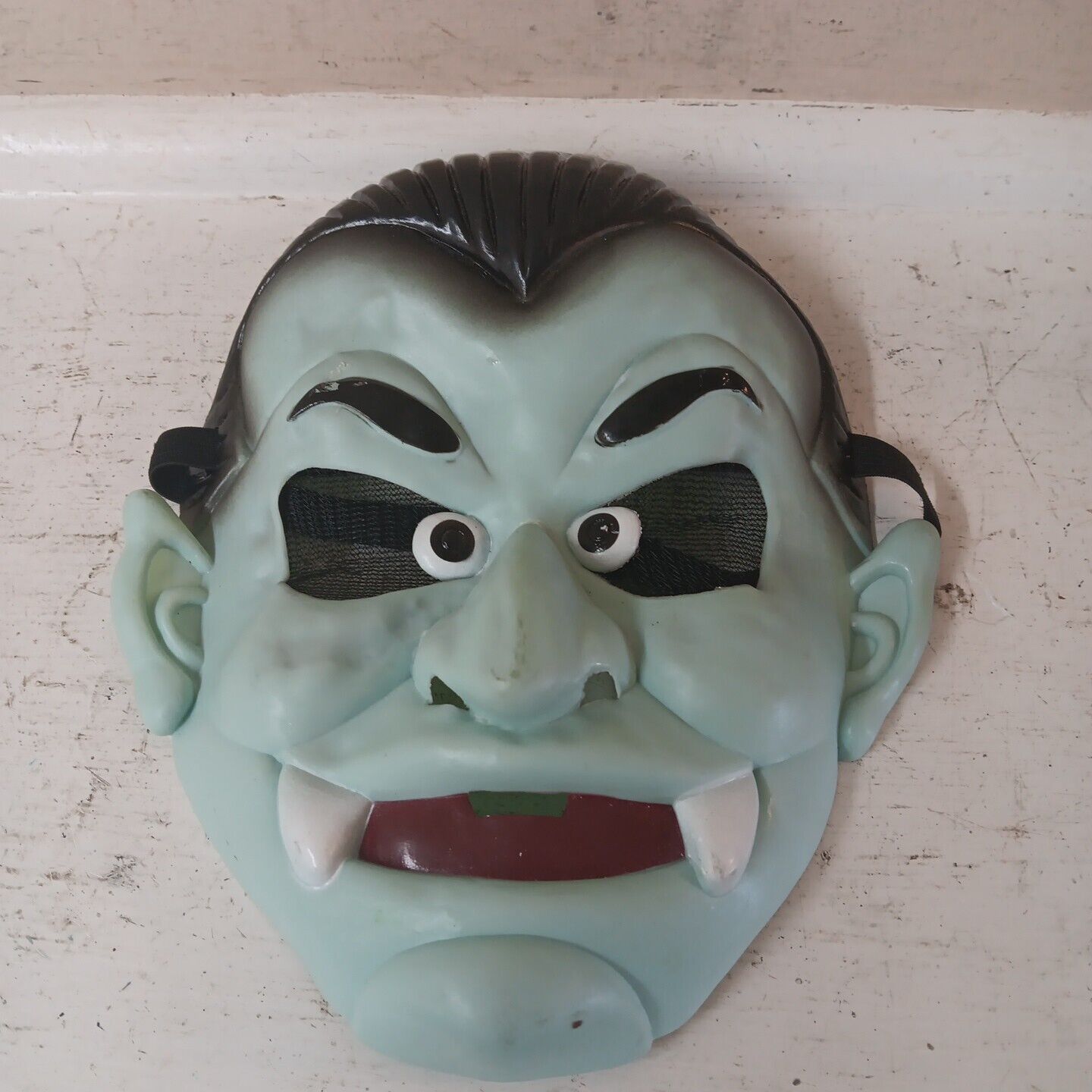 Vintage Rubber Count Dracula Vampire Childs Halloween Mask Preowned Condition 