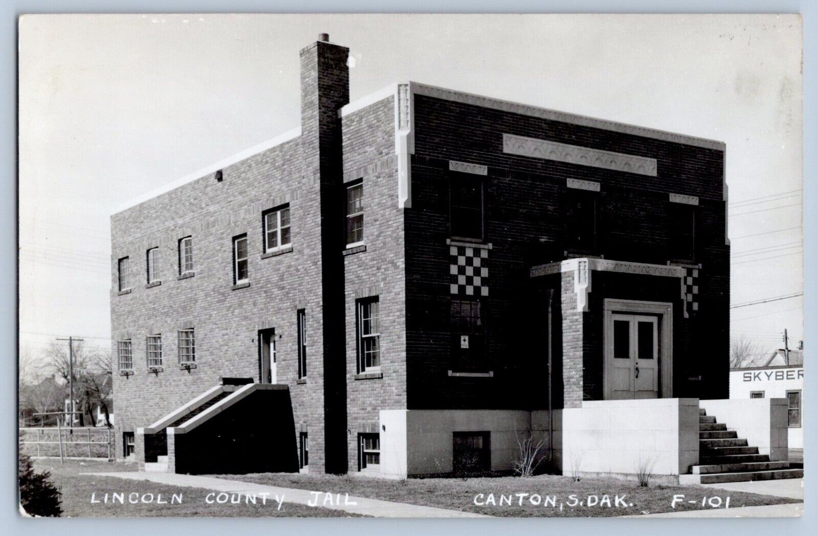 Canton South Dakota SD Lincoln County Jail Real Photo Postcard RPPC 1930-50