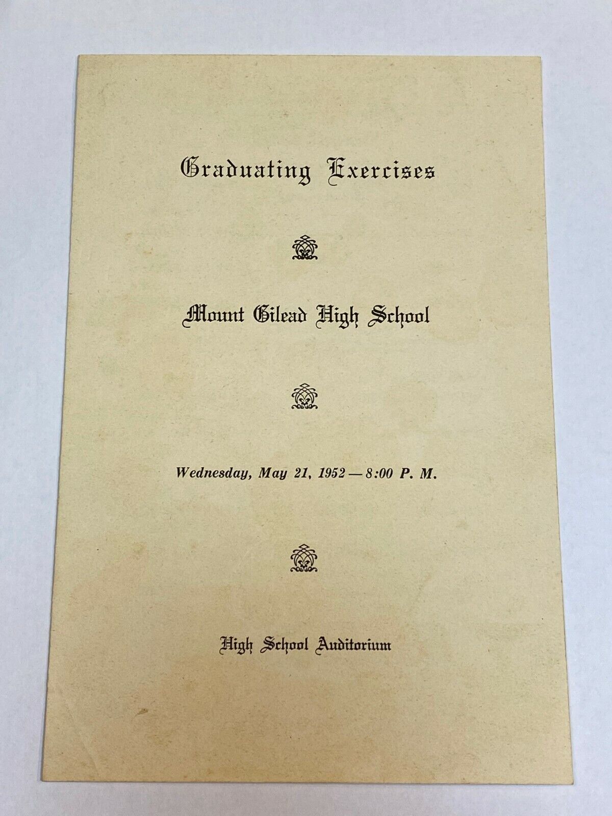 May 1952 Mount Gilead High School Student Graduation Mt Vintage North Carolina 