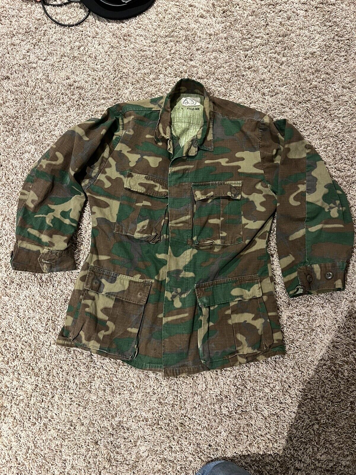 Vintage US Military ERDL RDF Woodland Camo Ripstop Size Small Short