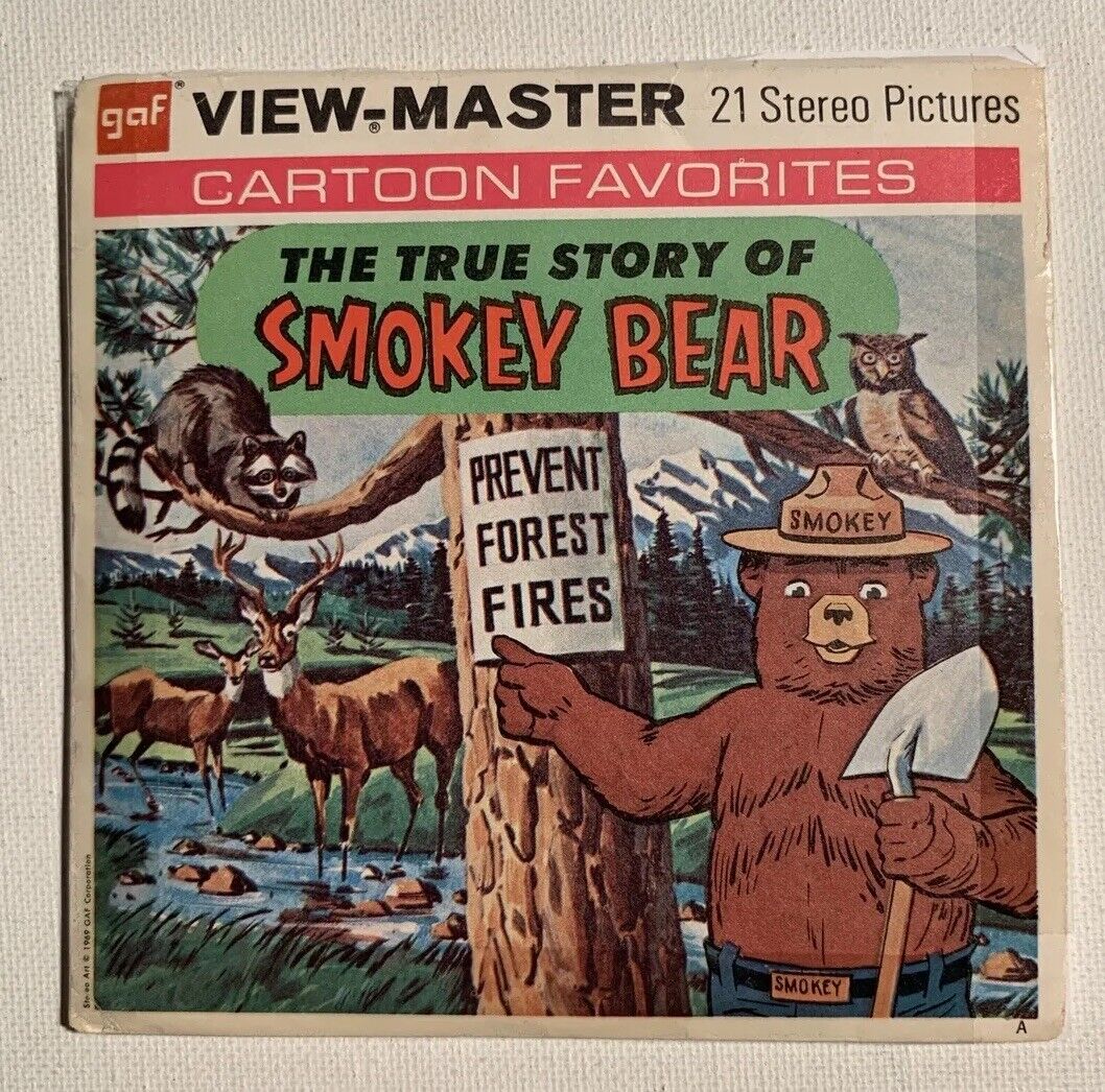 View-Master THE TRUE STORY OF SMOKEY BEAR - B405 - 3 Reel Set + Booklet