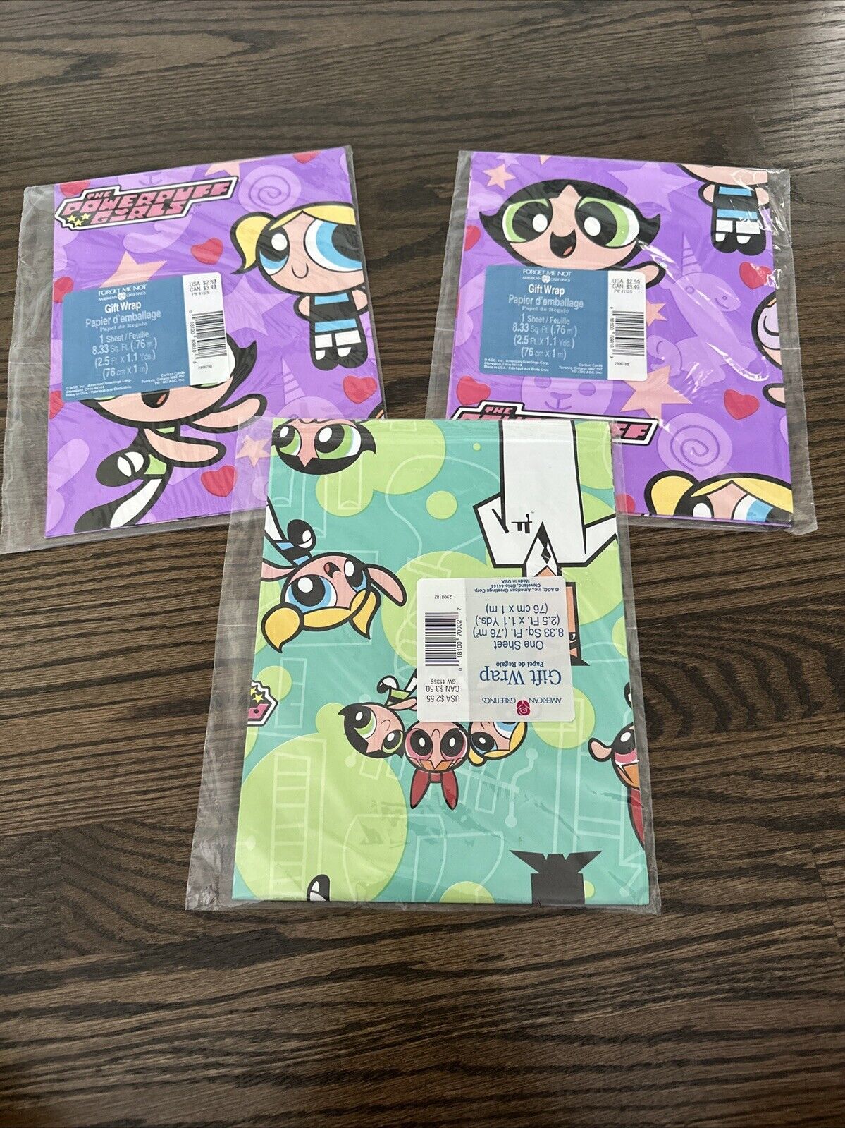 Vintage Power Puff Girls Wrapping Paper NOS 
