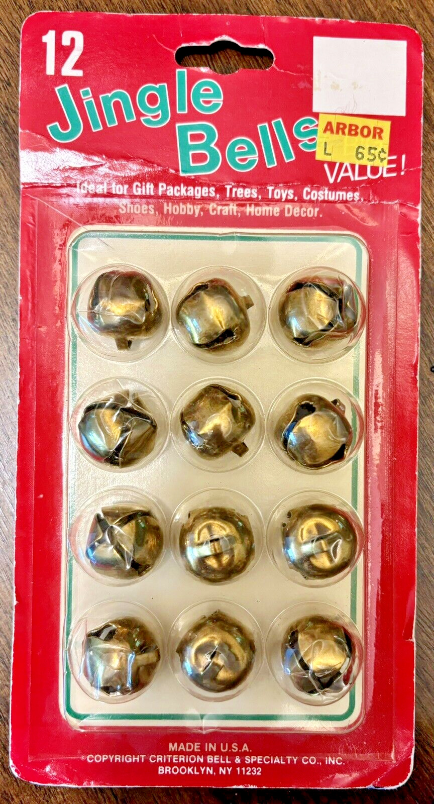 Vintage Jingle Bells Pack of 12 Criterion Bell & Specialty Co., Inc.  NOS