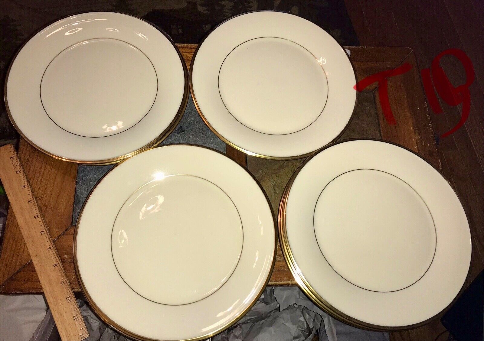 Vintage Lot Of 12 Lenox Eternal 10 1/2” Dinner Plates