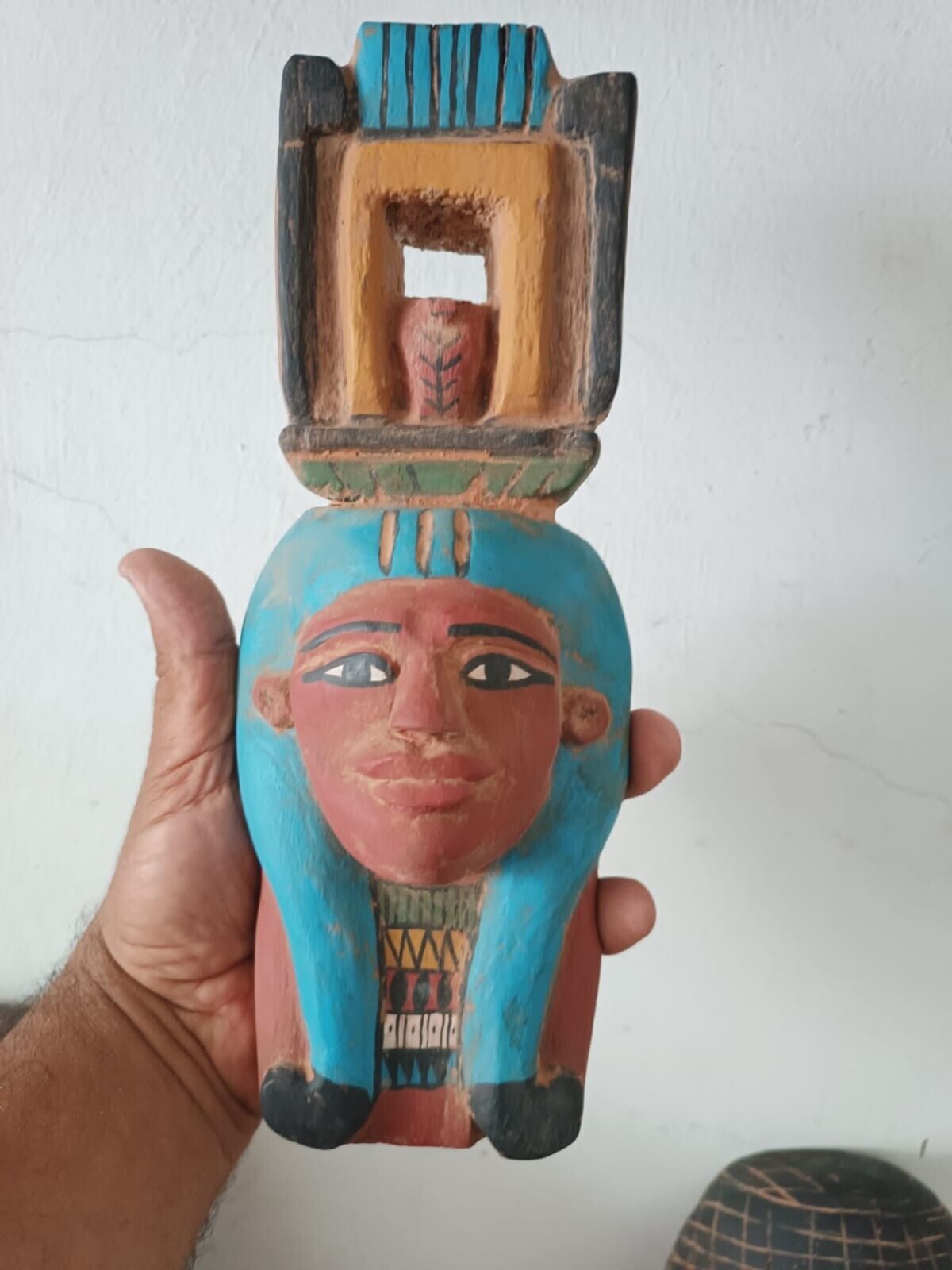 Rare Antique Wooden Ancient Egyptian Mask Of Hathor Egyptian Goddess Bc