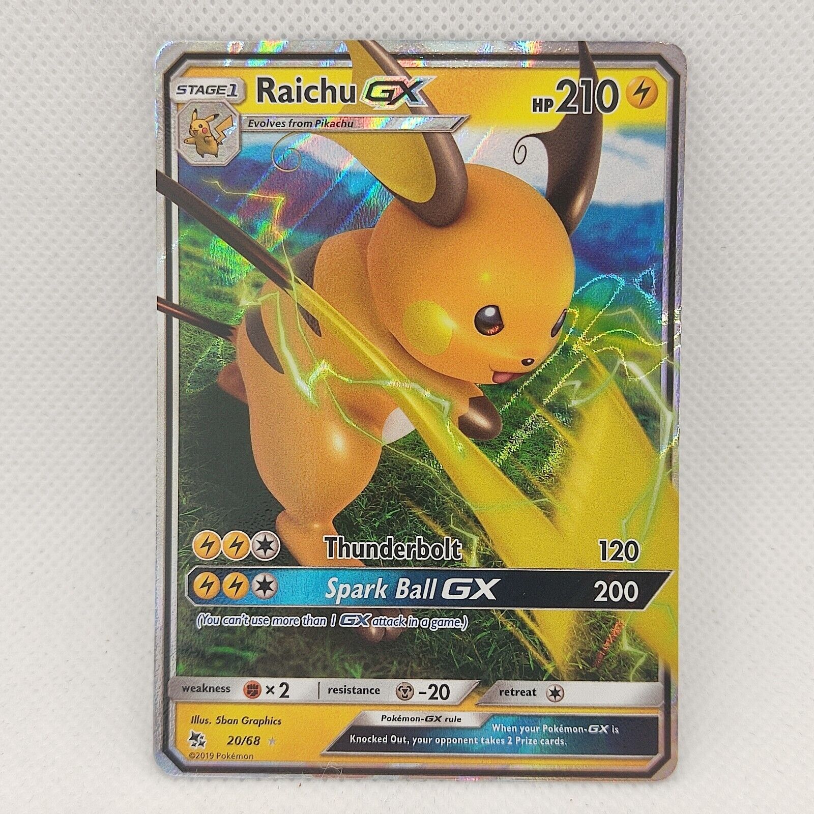 Pokemon Raichu GX 20/68 English