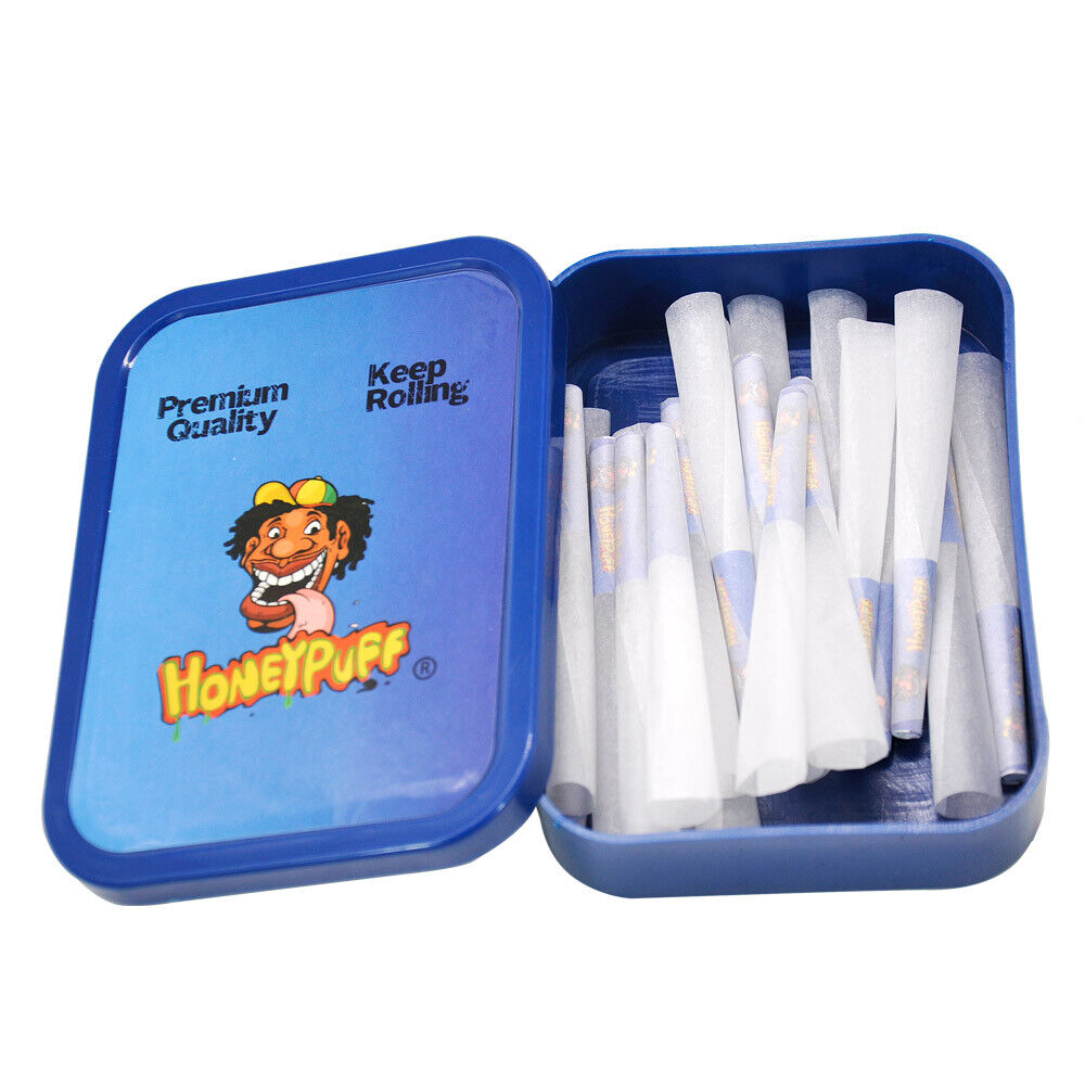 HONEYPUFF Classic 1 1/4 Size Pre Rolled Cones With Filter Tips + Cones Container