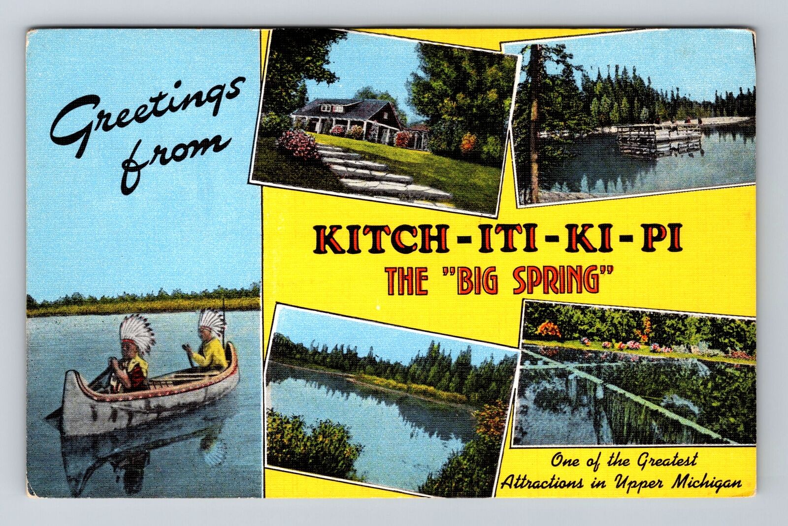 Kitch-iti-ki-Pi MI-Michigan, General Greetings, Antique Vintage Postcard