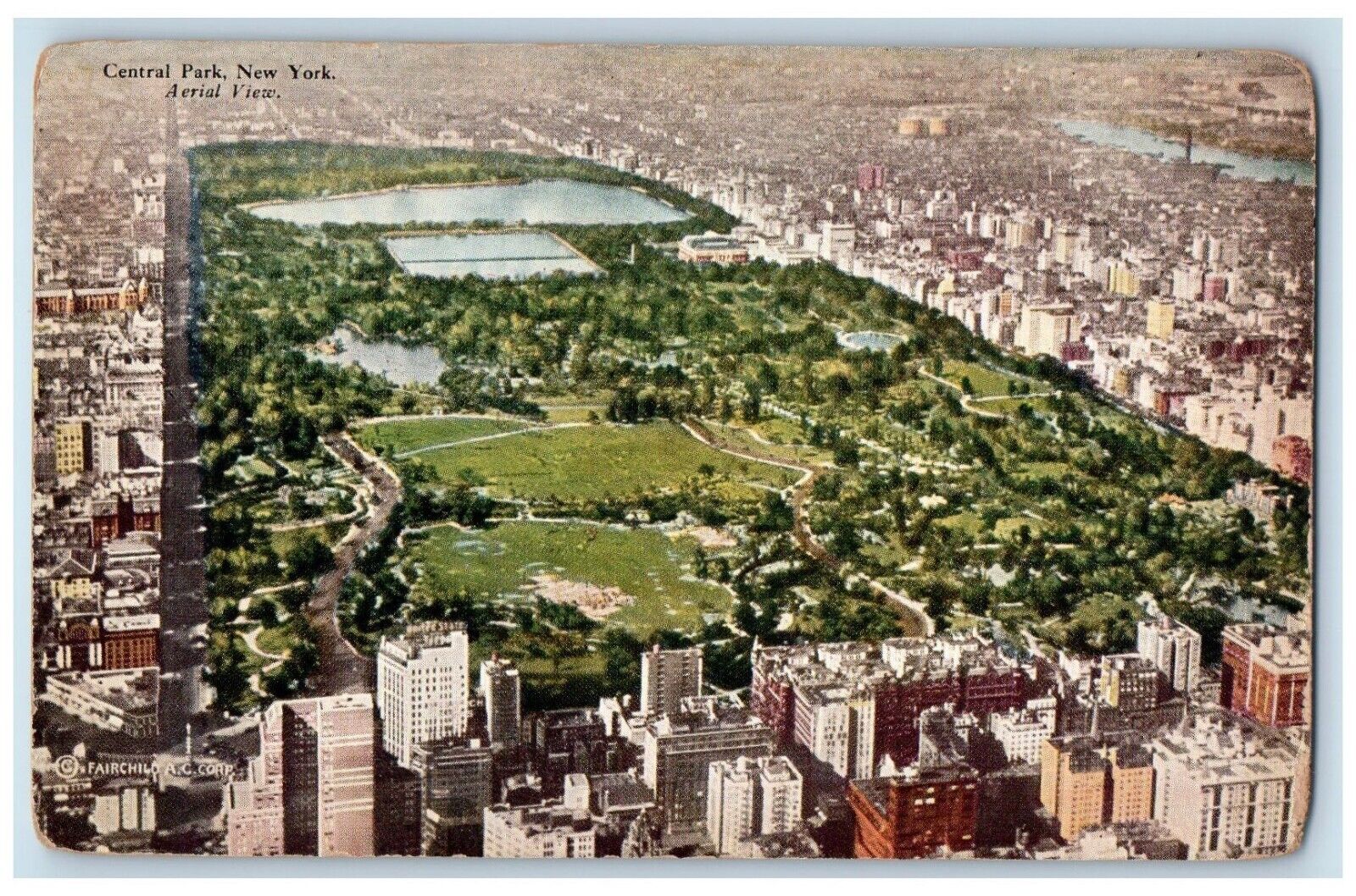 c1910\'s Aerial View Central Park New York NY Unposted Postcard